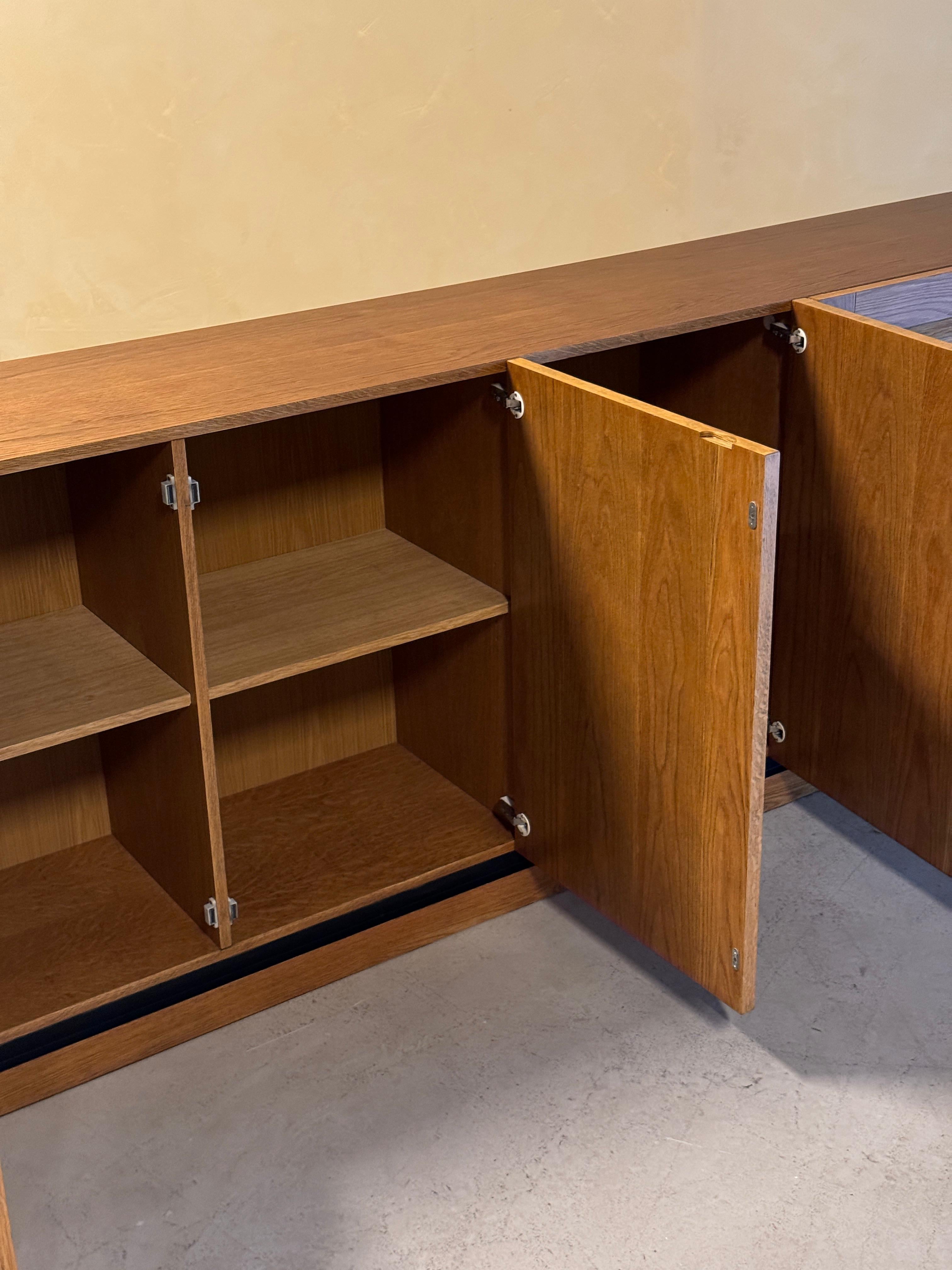 Large Oak Brutalist Credenza For Sale 10