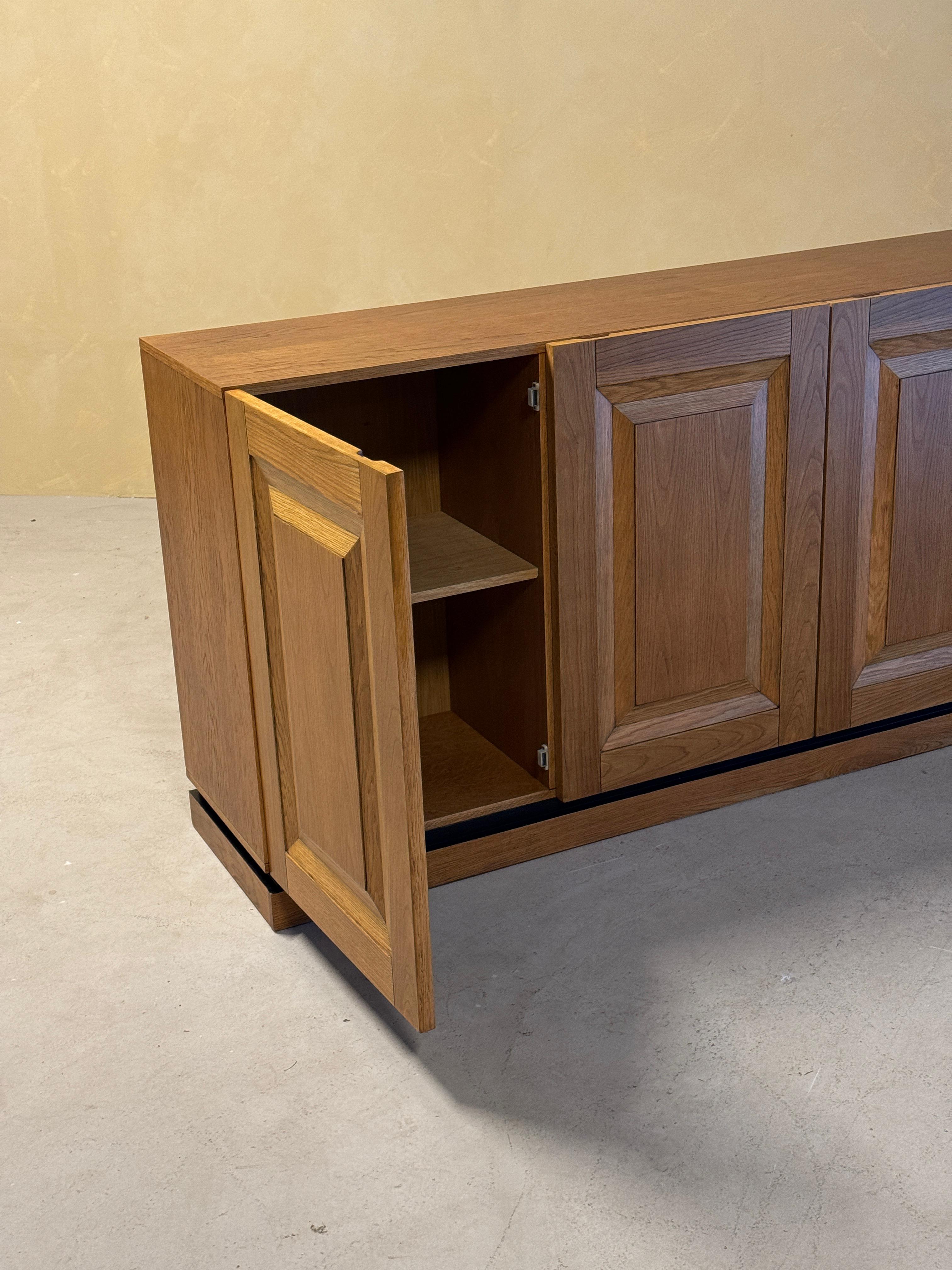 Large Oak Brutalist Credenza For Sale 1