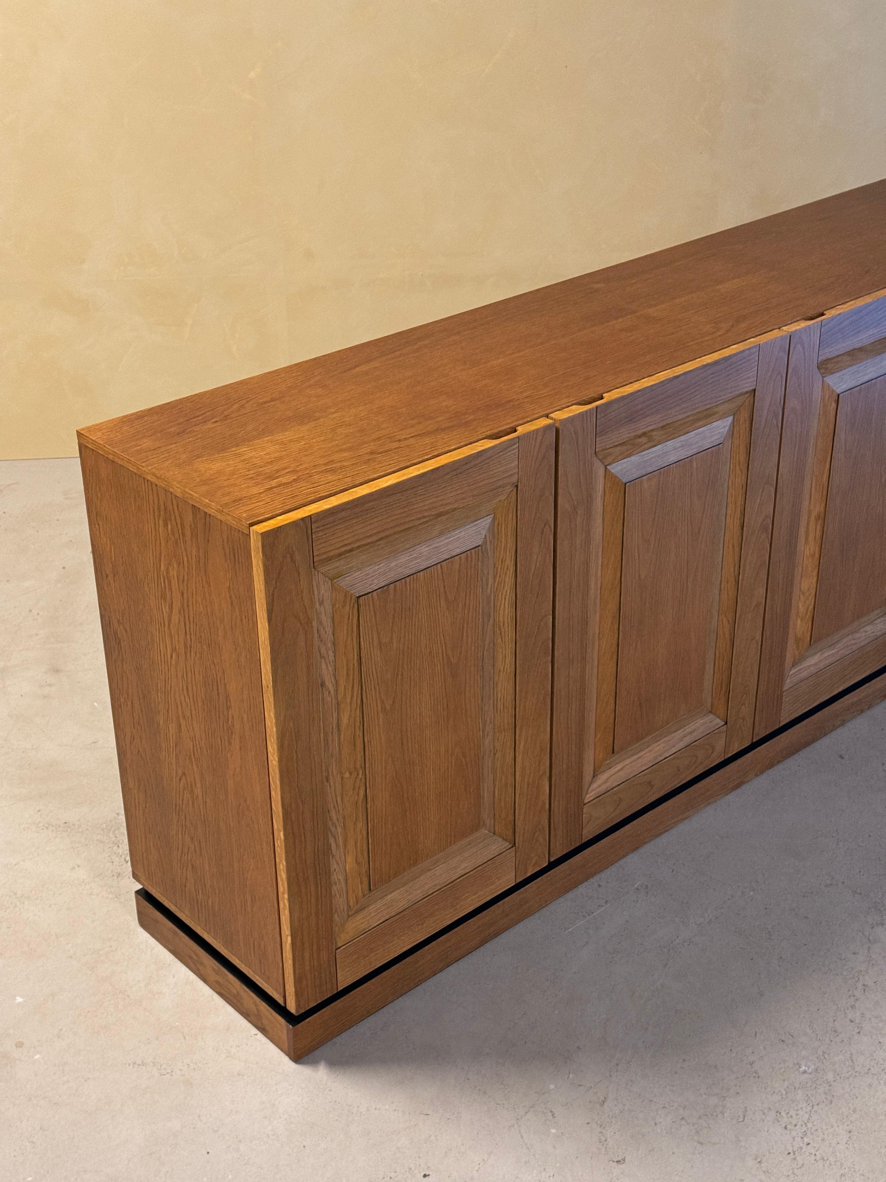 Large Oak Brutalist Credenza For Sale 2