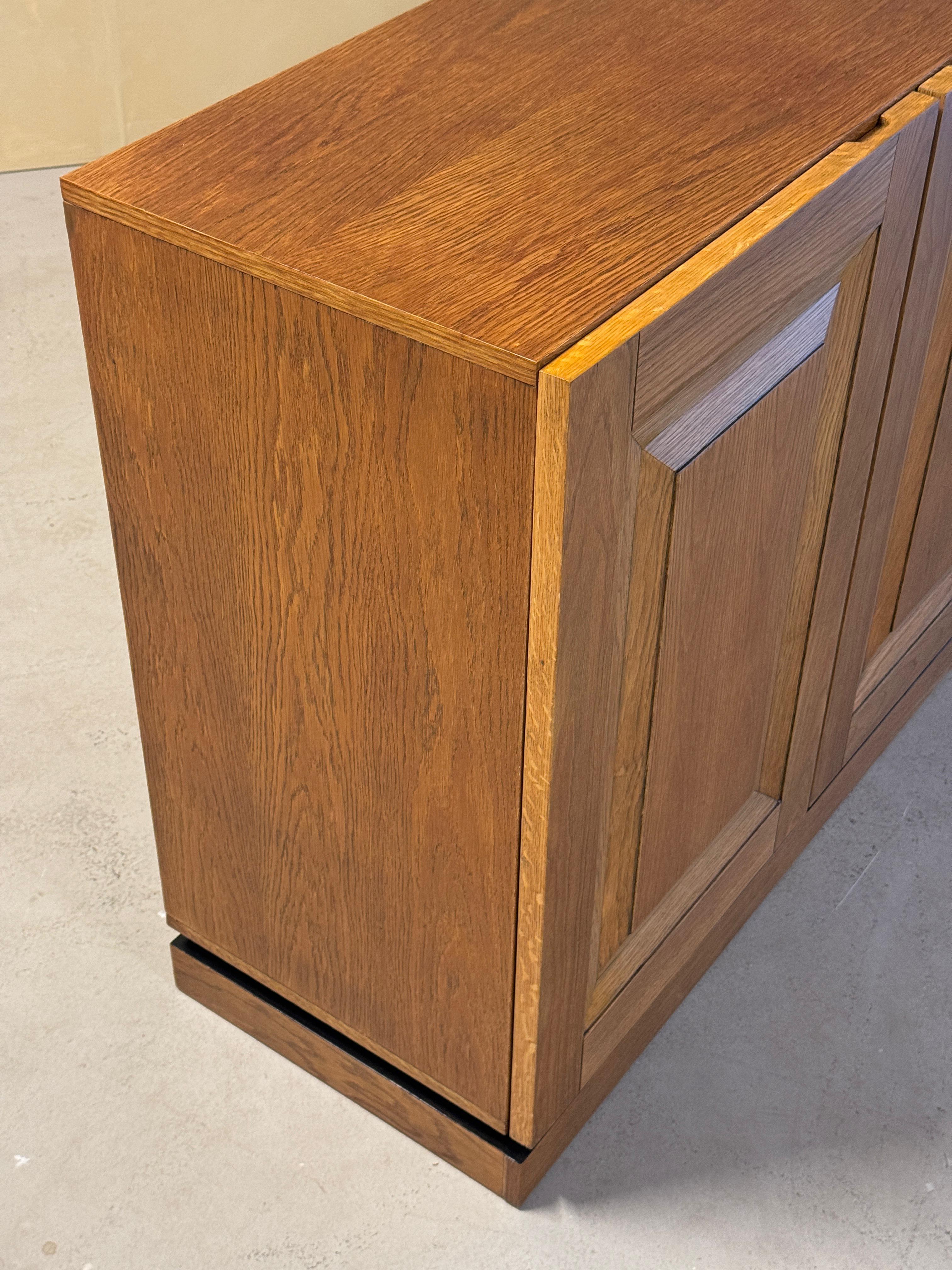Large Oak Brutalist Credenza For Sale 3