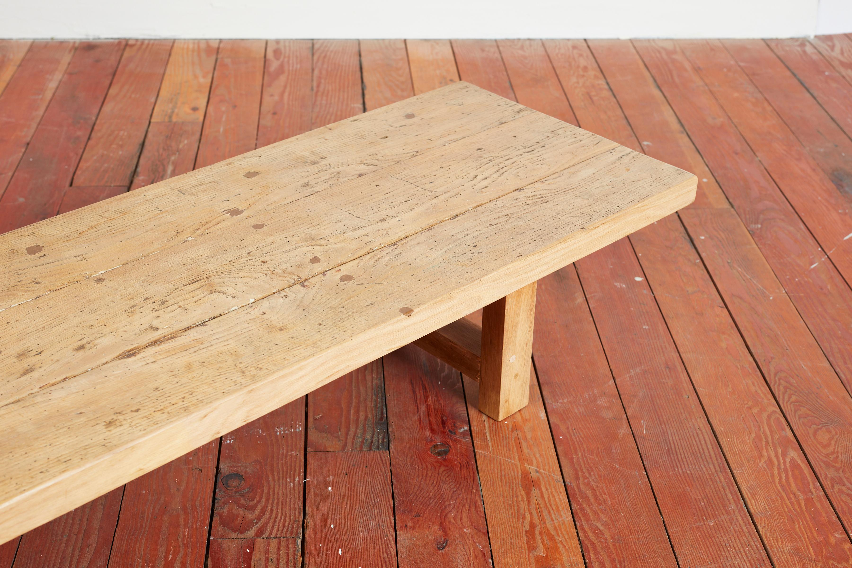 Large Oak Coffee Table Bench, France, 1950s For Sale 6
