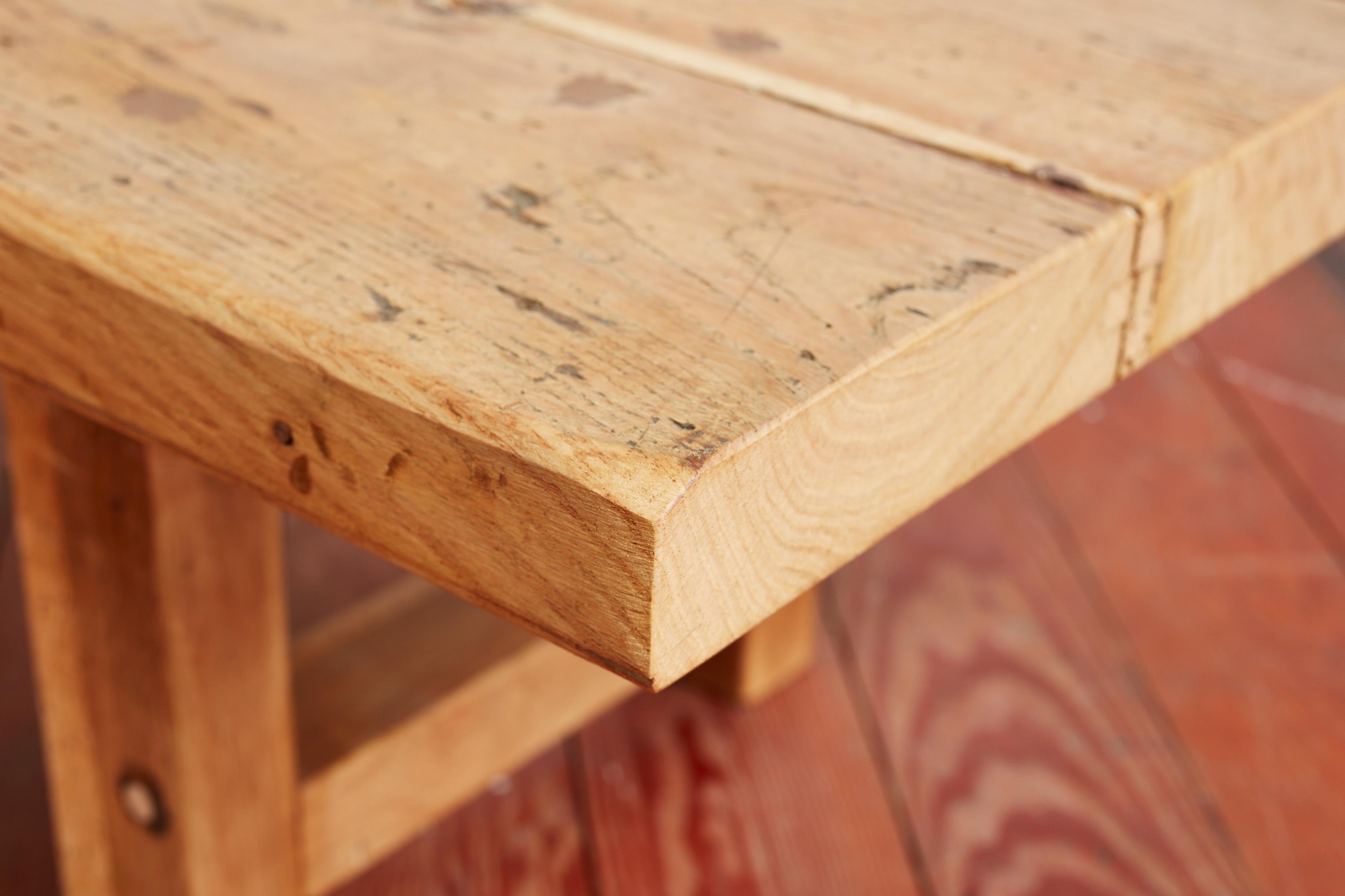 Large Oak Coffee Table Bench, France, 1950s For Sale 7