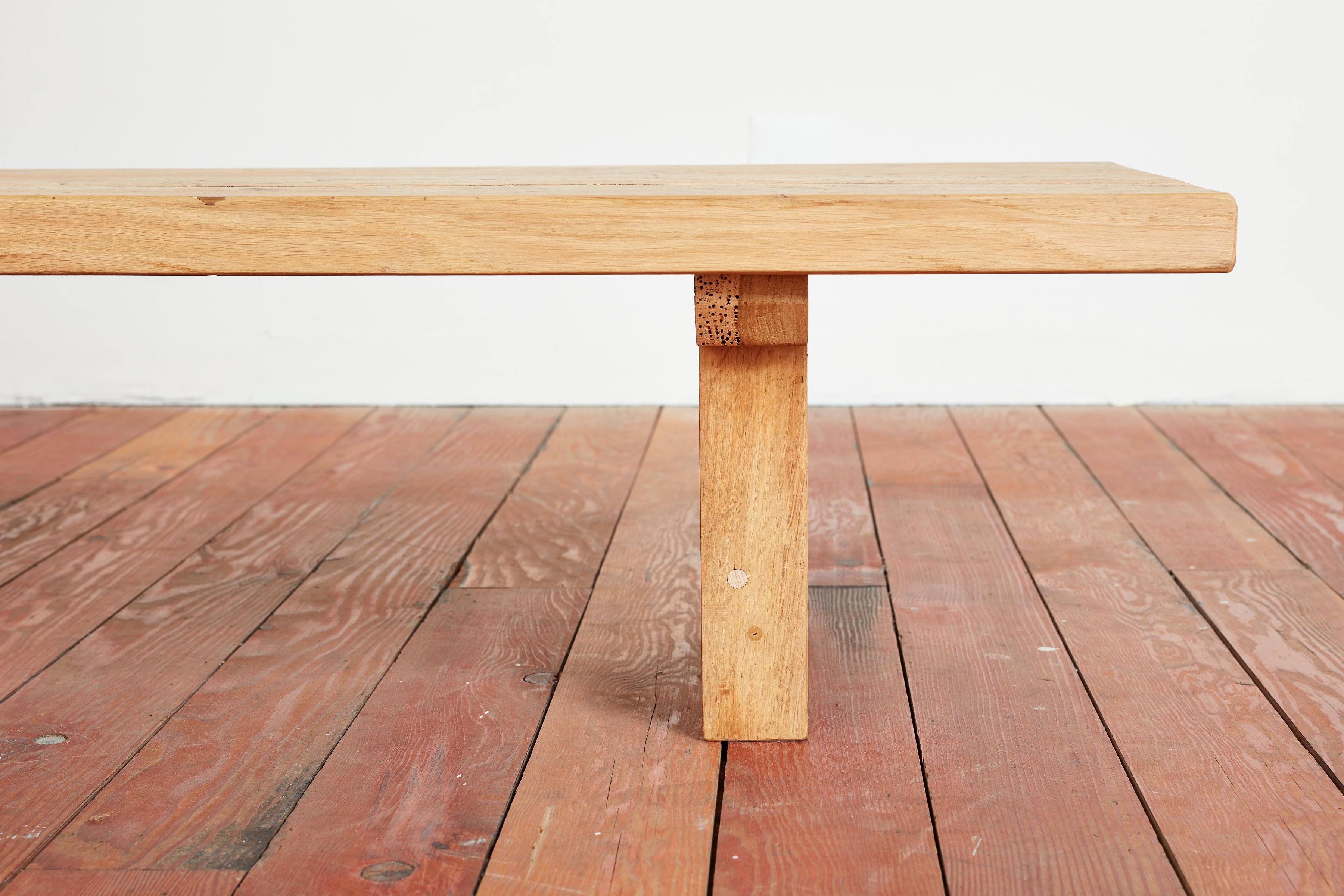 Large Oak Coffee Table Bench, France, 1950s For Sale 13