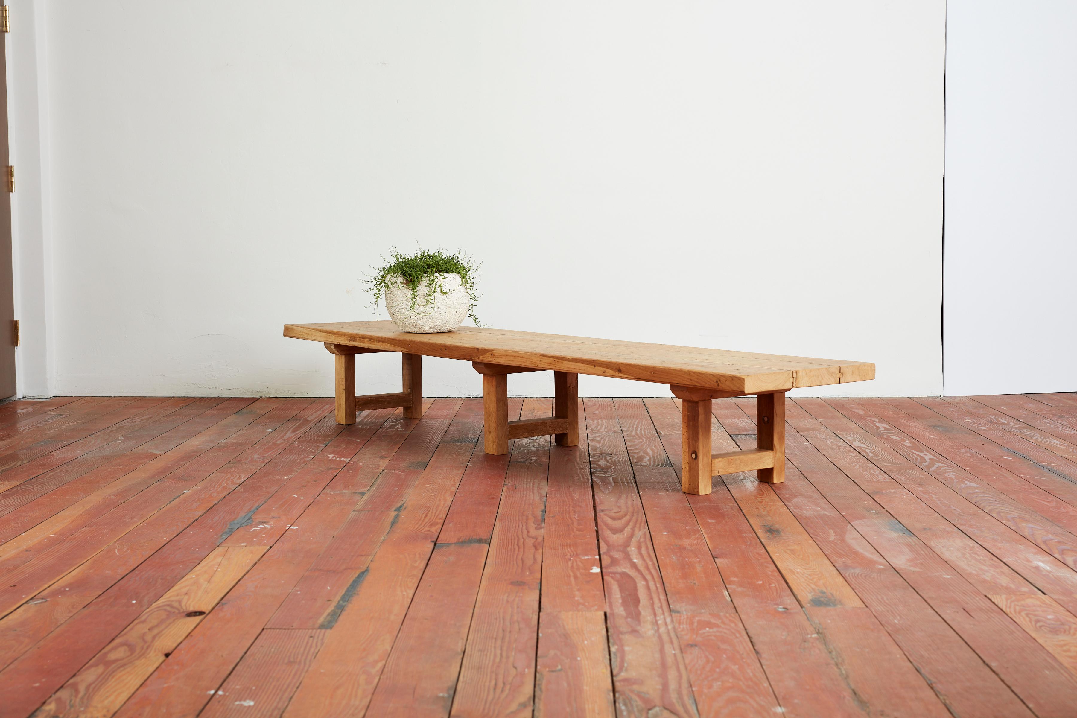 Large Oak Coffee Table Bench, France, 1950s For Sale 14