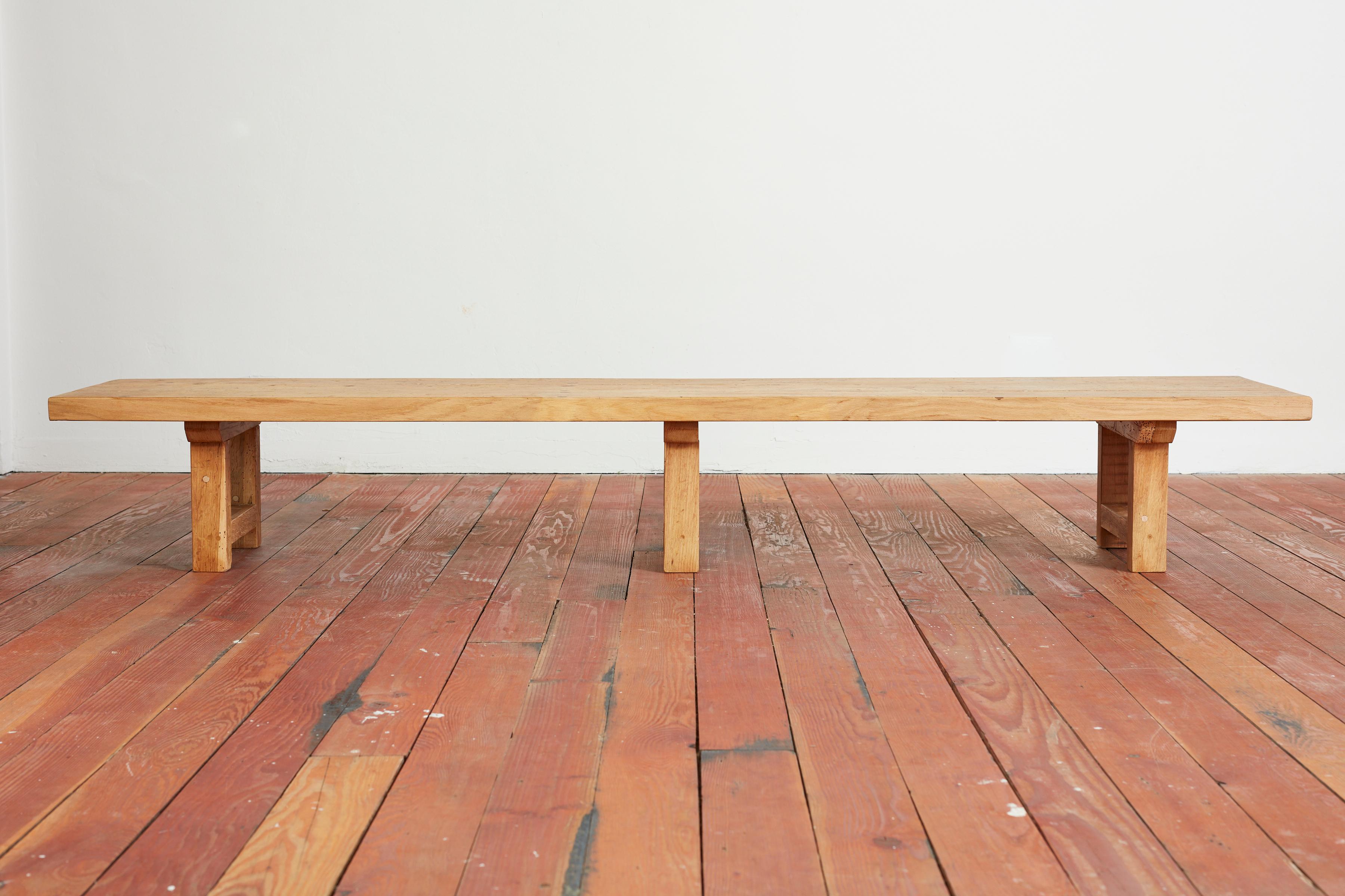 Large Oak Coffee Table Bench, France, 1950s For Sale 1