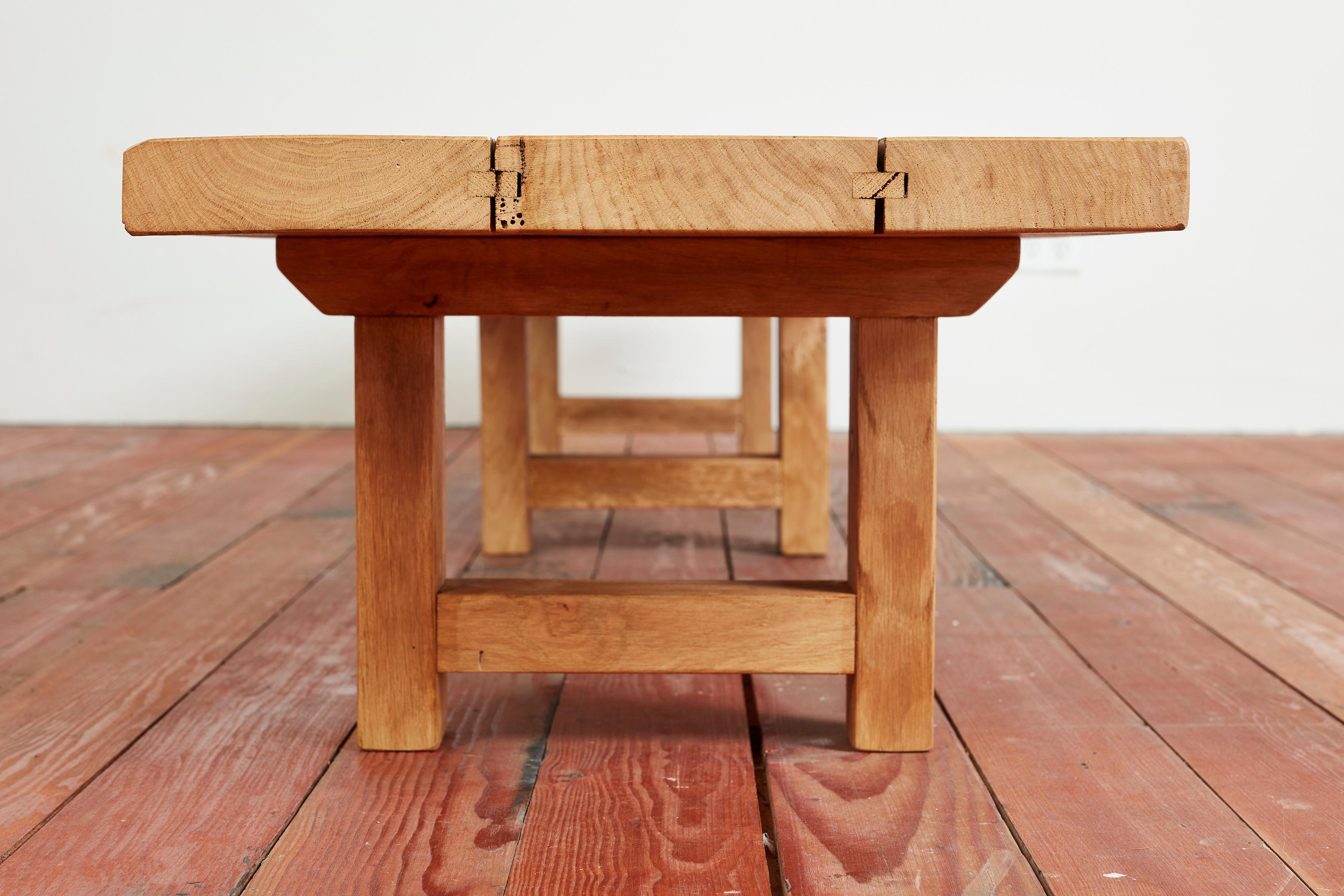 Large Oak Coffee Table Bench, France, 1950s For Sale 2
