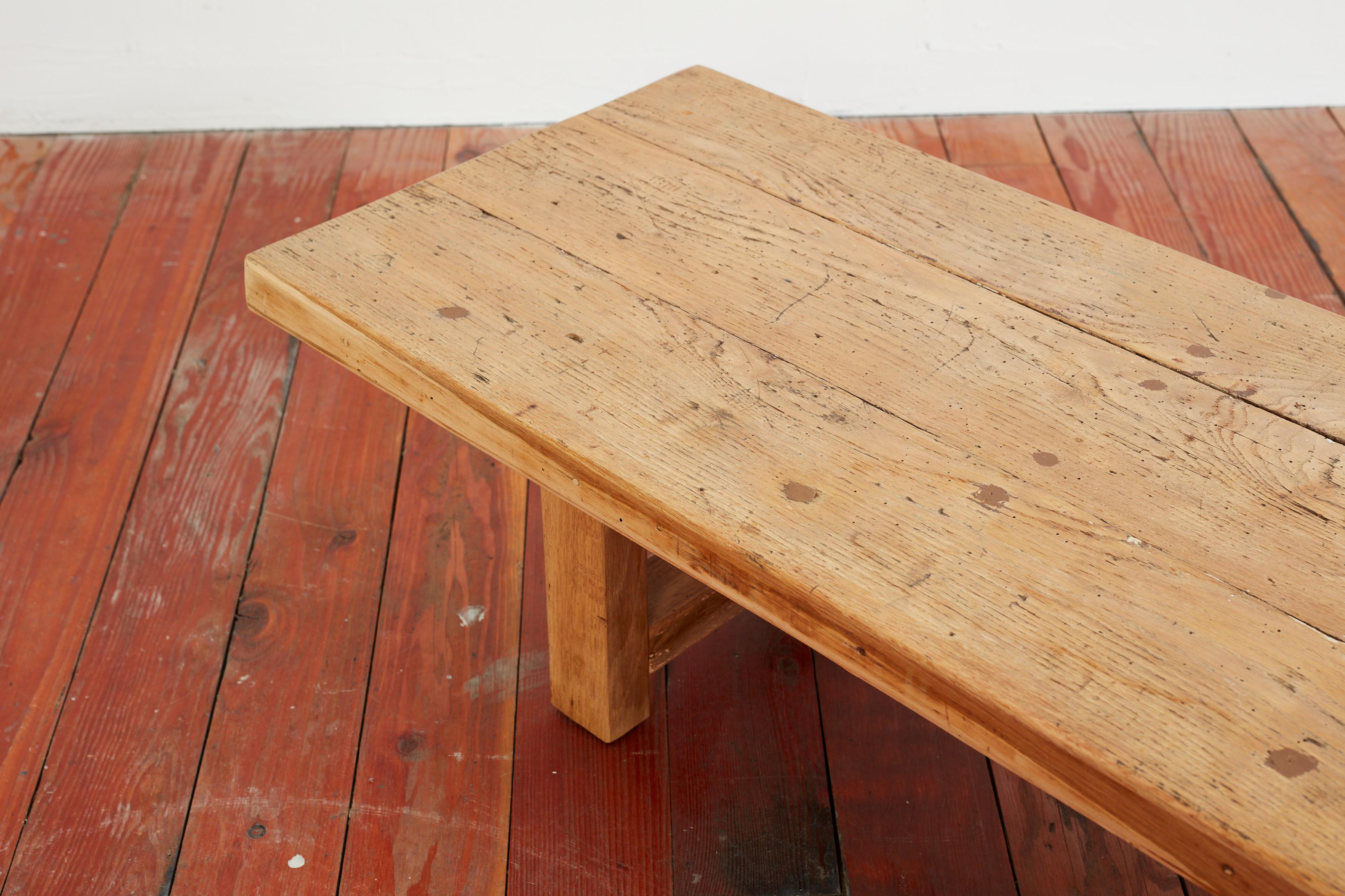 Large Oak Coffee Table Bench, France, 1950s For Sale 3