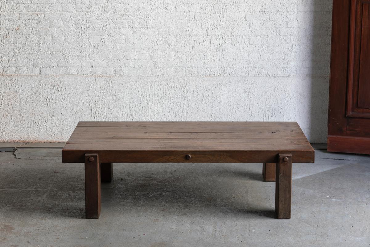 Large Oak Coffee Table, Dutch Design, 1970s For Sale 5