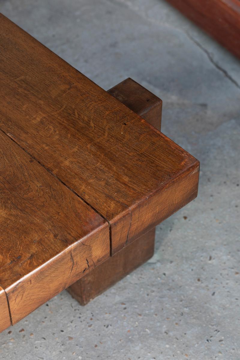 Large Oak Coffee Table, Dutch Design, 1970s For Sale 14