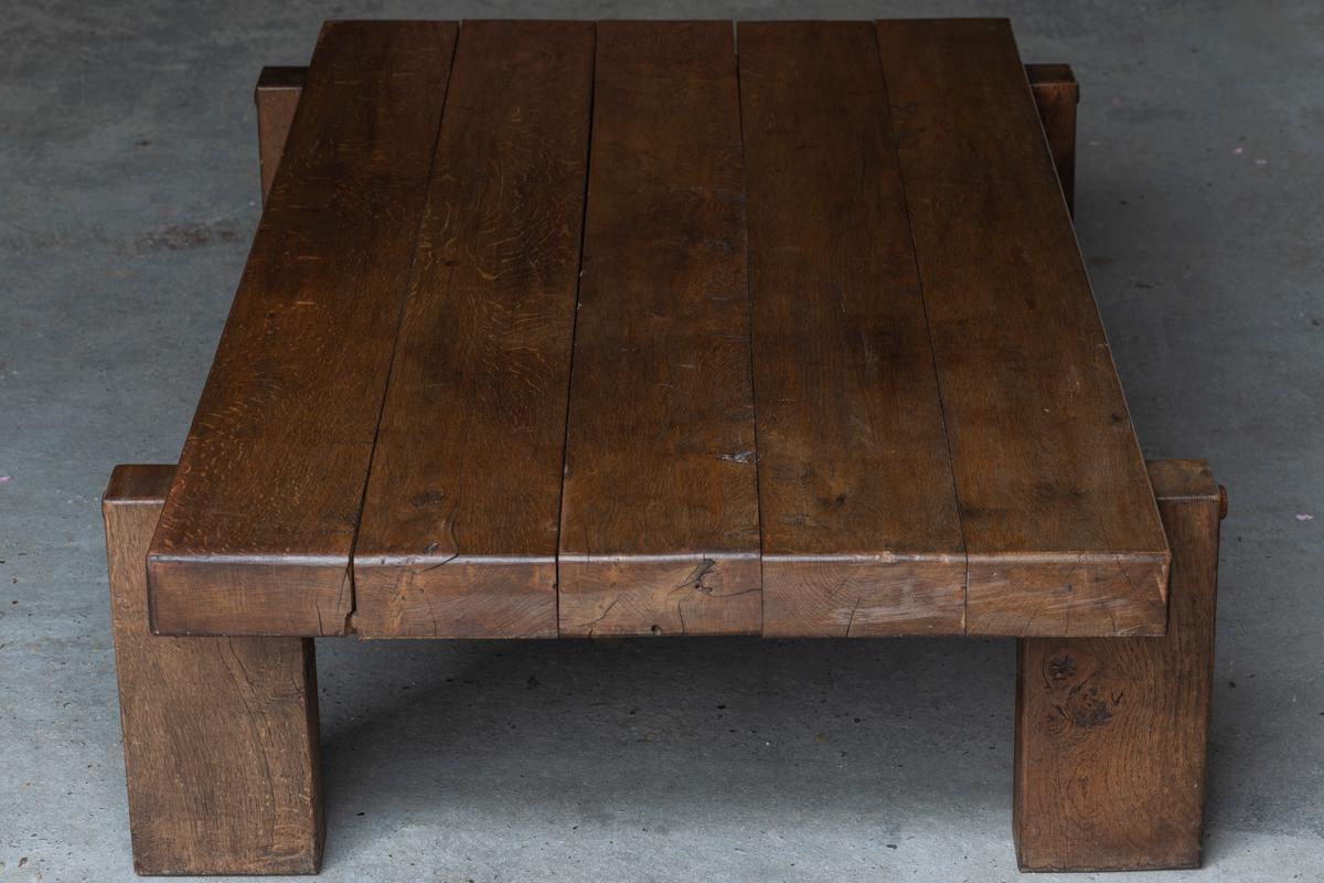 Large Oak Coffee Table, Dutch Design, 1970s For Sale 1