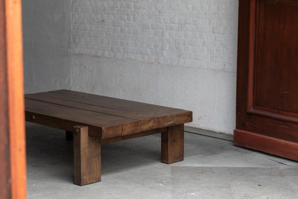 Large Oak Coffee Table, Dutch Design, 1970s For Sale 2