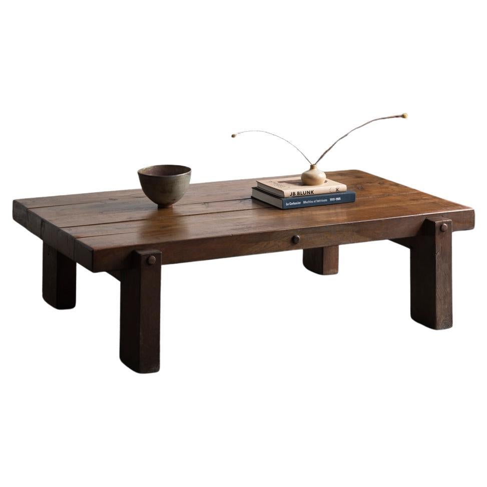 Large Oak Coffee Table, Dutch Design, 1970s For Sale