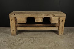 Large Solid Oak Console from France, circa 1950