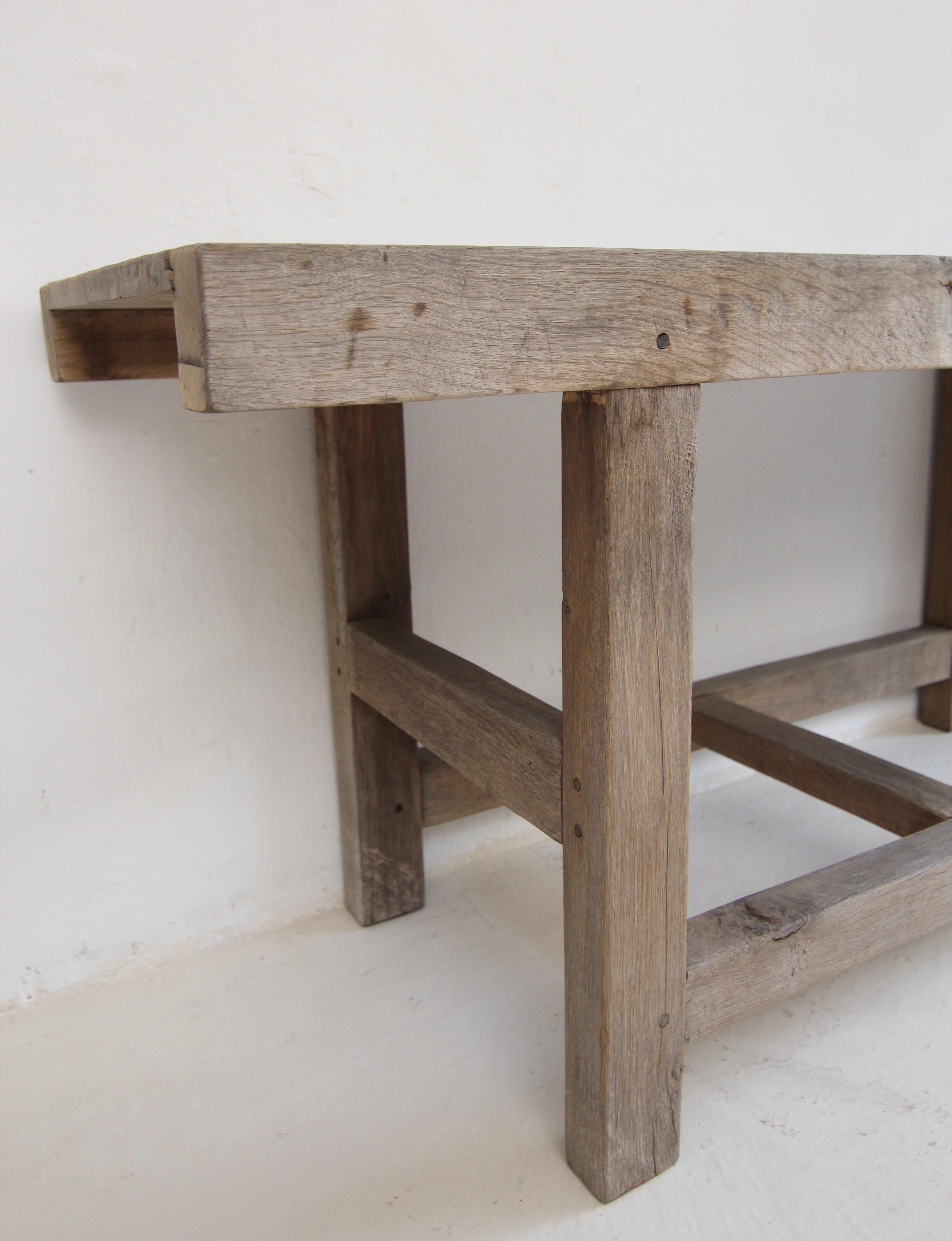 Large Oak Console Table For Sale 6