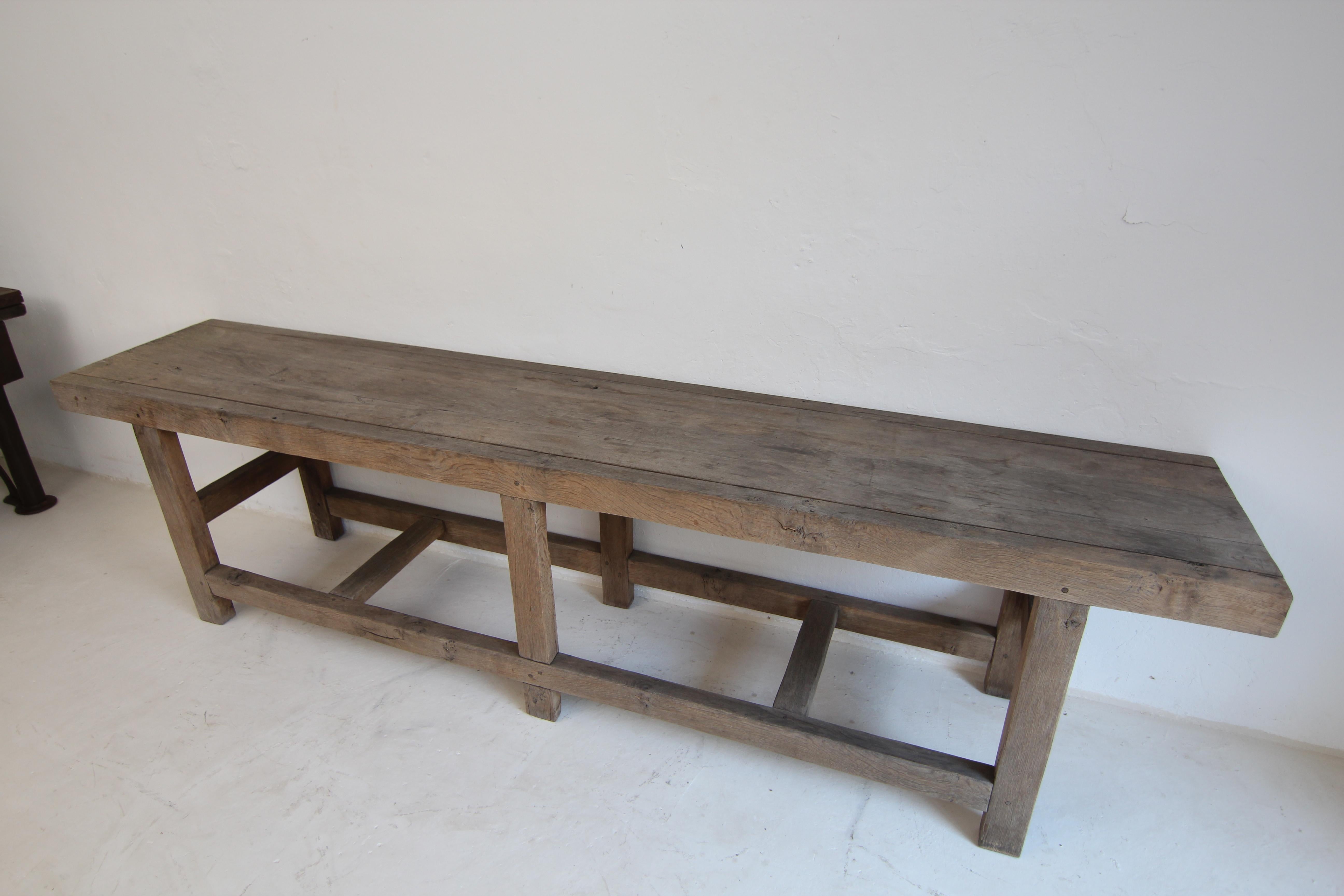 Large Oak Console Table For Sale 7