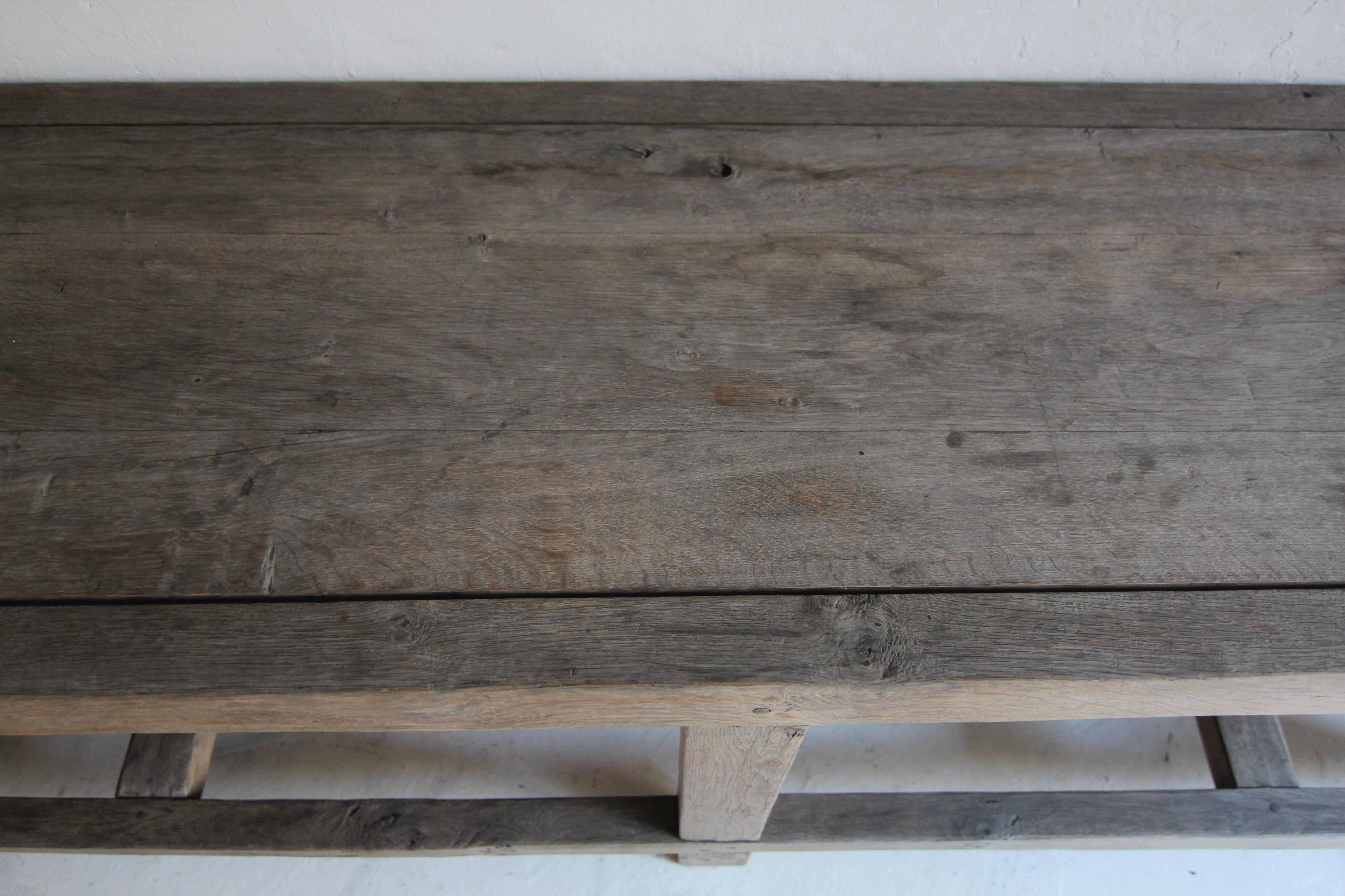 Large Oak Console Table For Sale 9