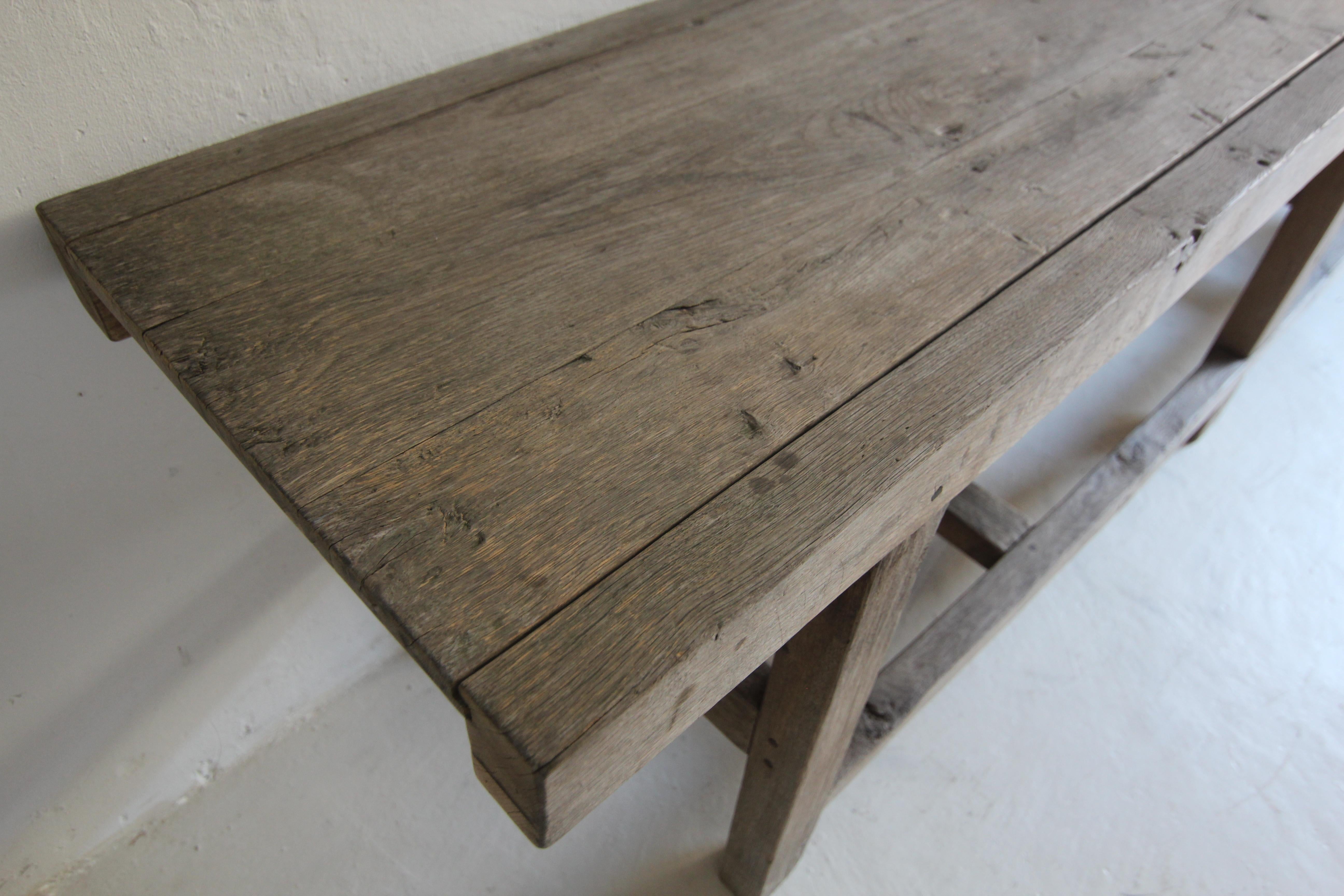 Large Oak Console Table For Sale 10