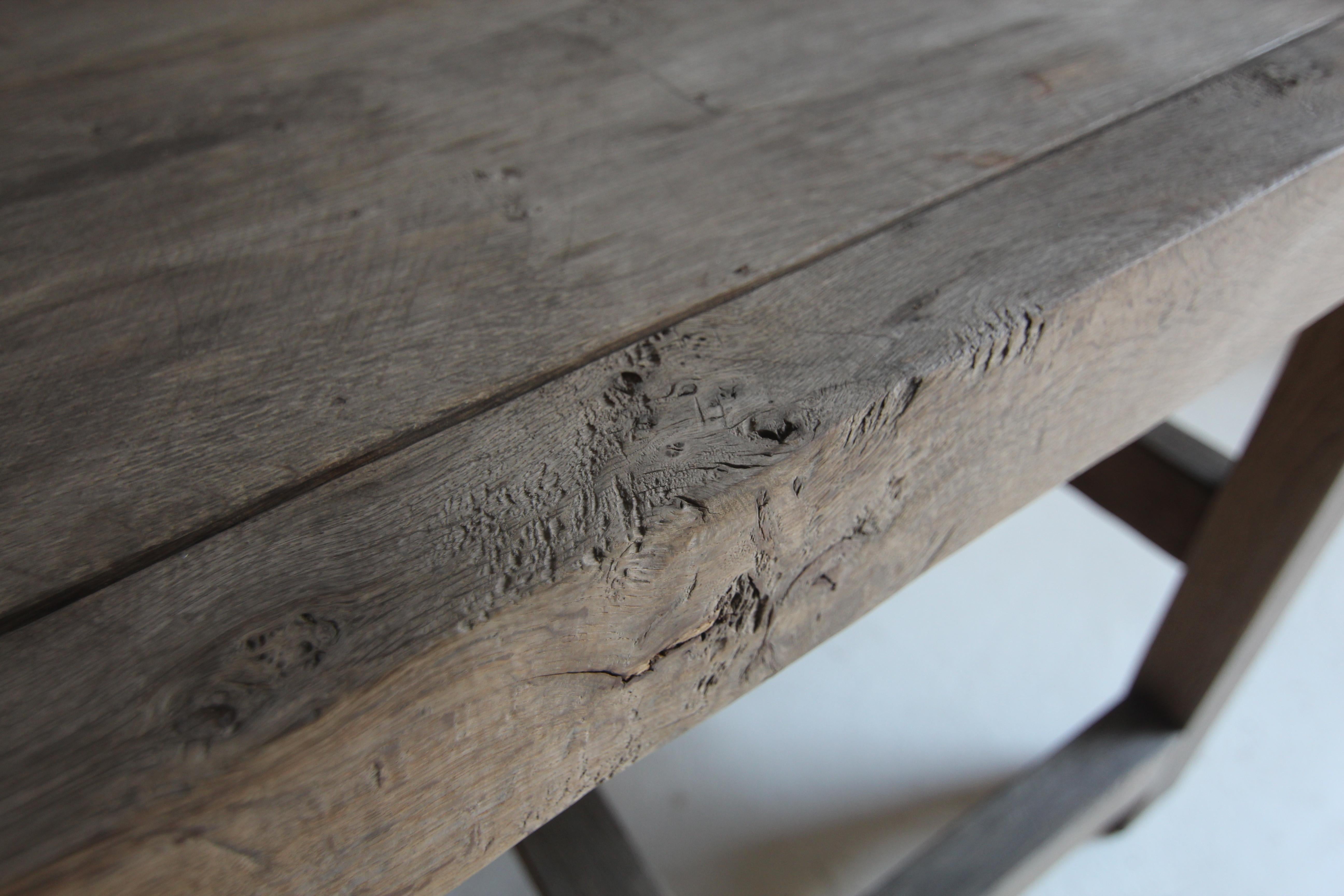 Large Oak Console Table For Sale 13