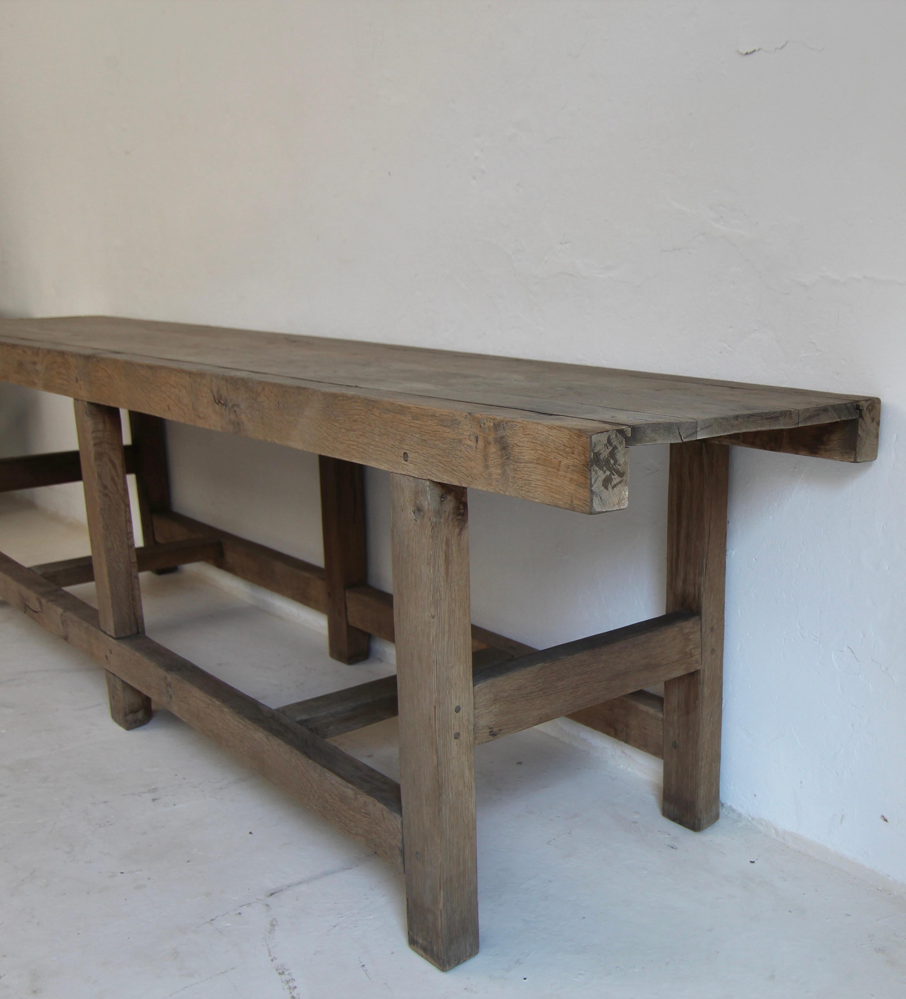 Large Oak Console Table For Sale 1