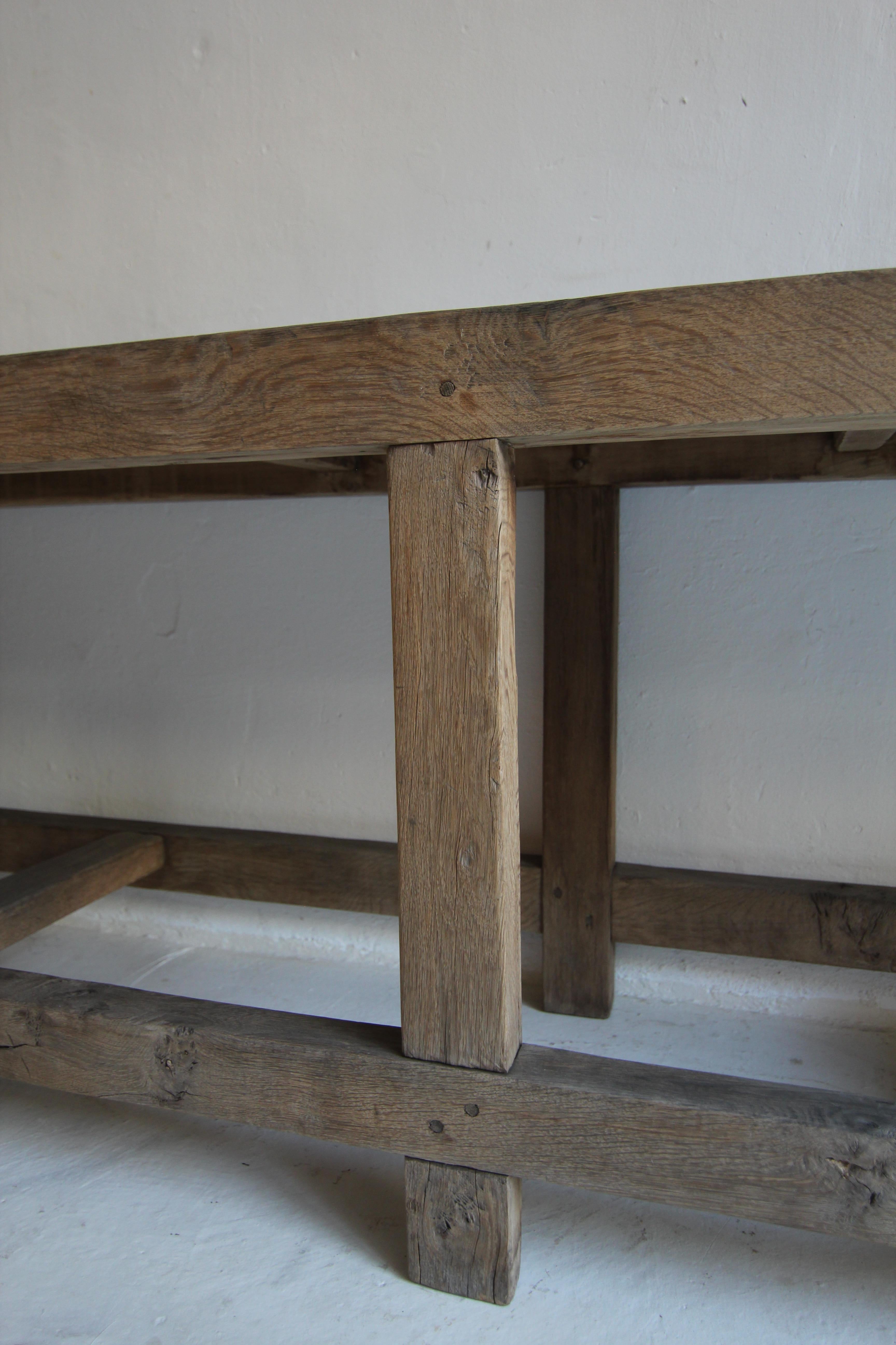 Large Oak Console Table For Sale 2