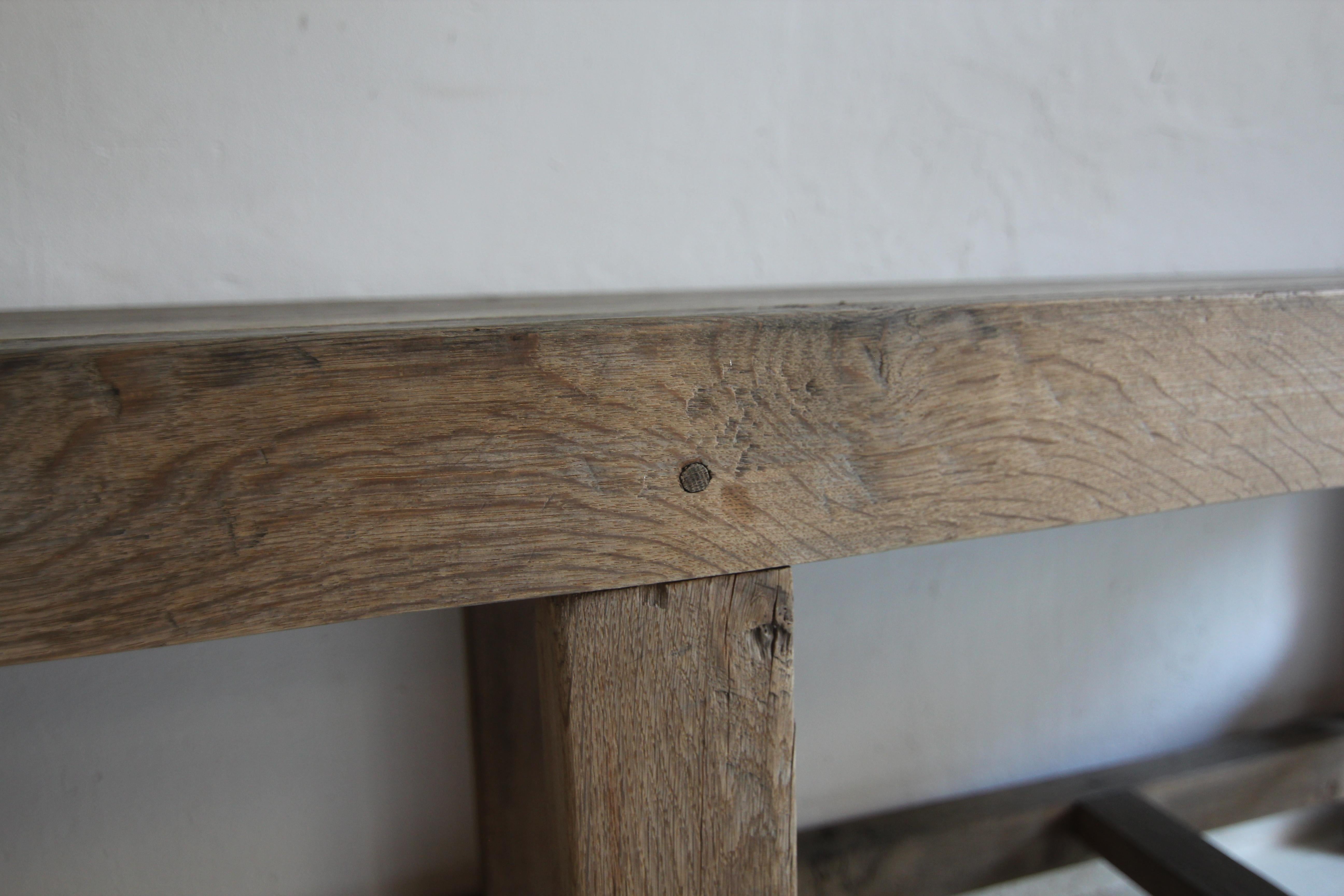 Large Oak Console Table For Sale 3