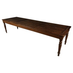 Large Oak Dining Table from France, circa 1920