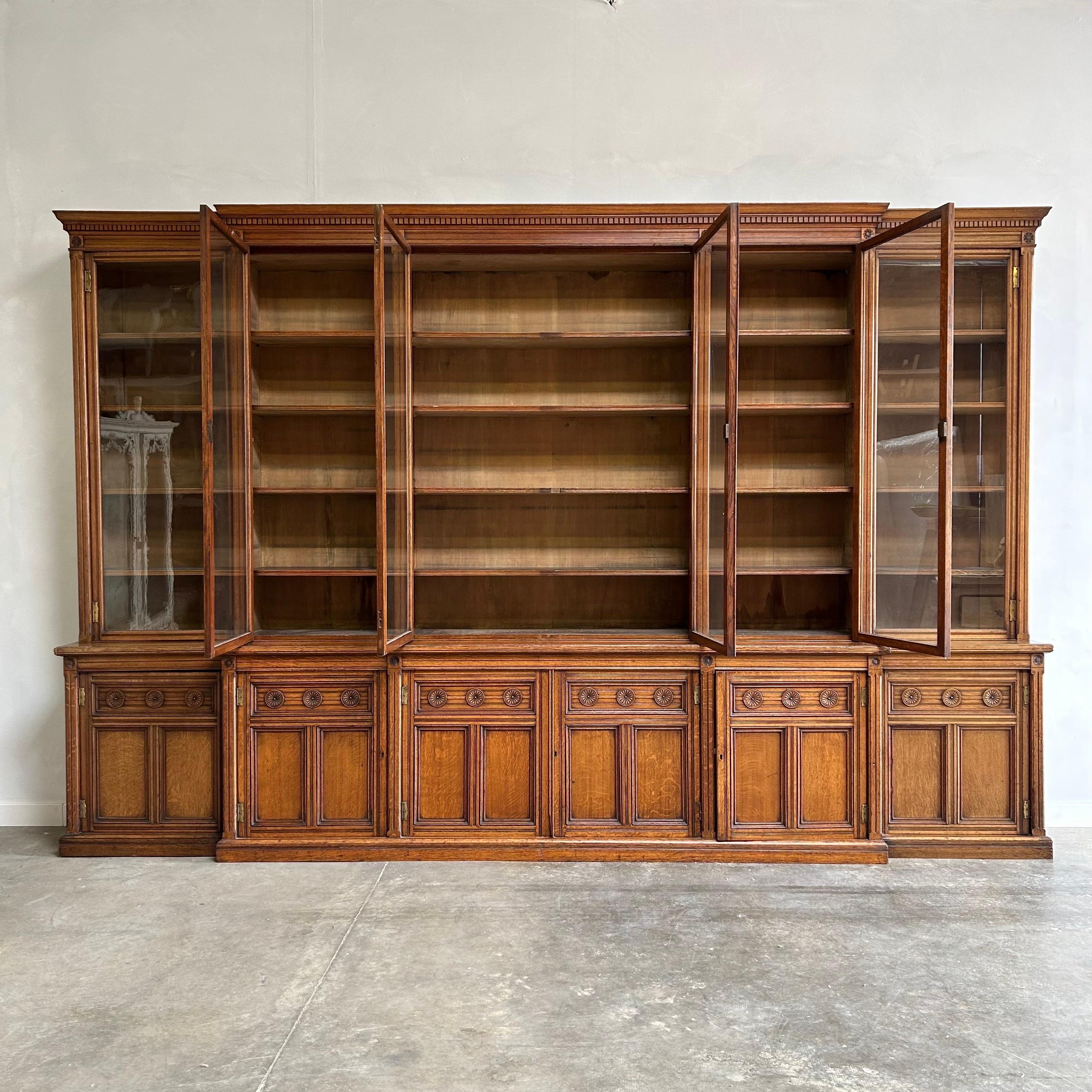library bookcase with glass doors