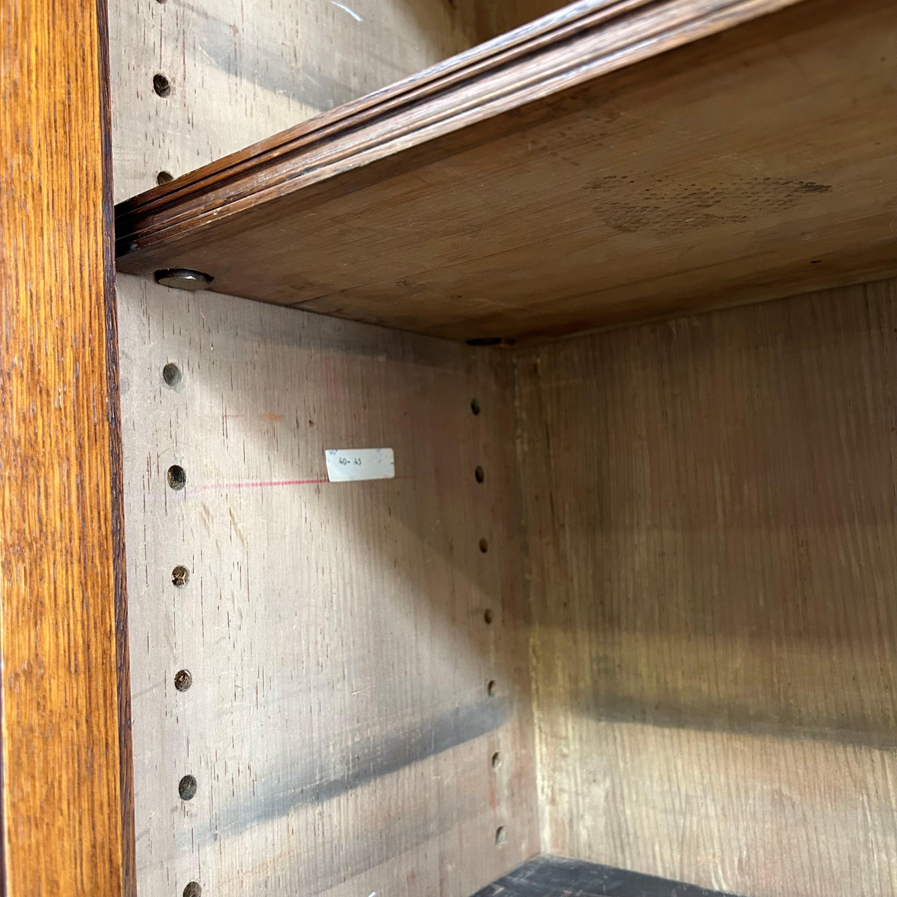 Large Oak European Bookcase with Glass Doors in Gustavian Style 1