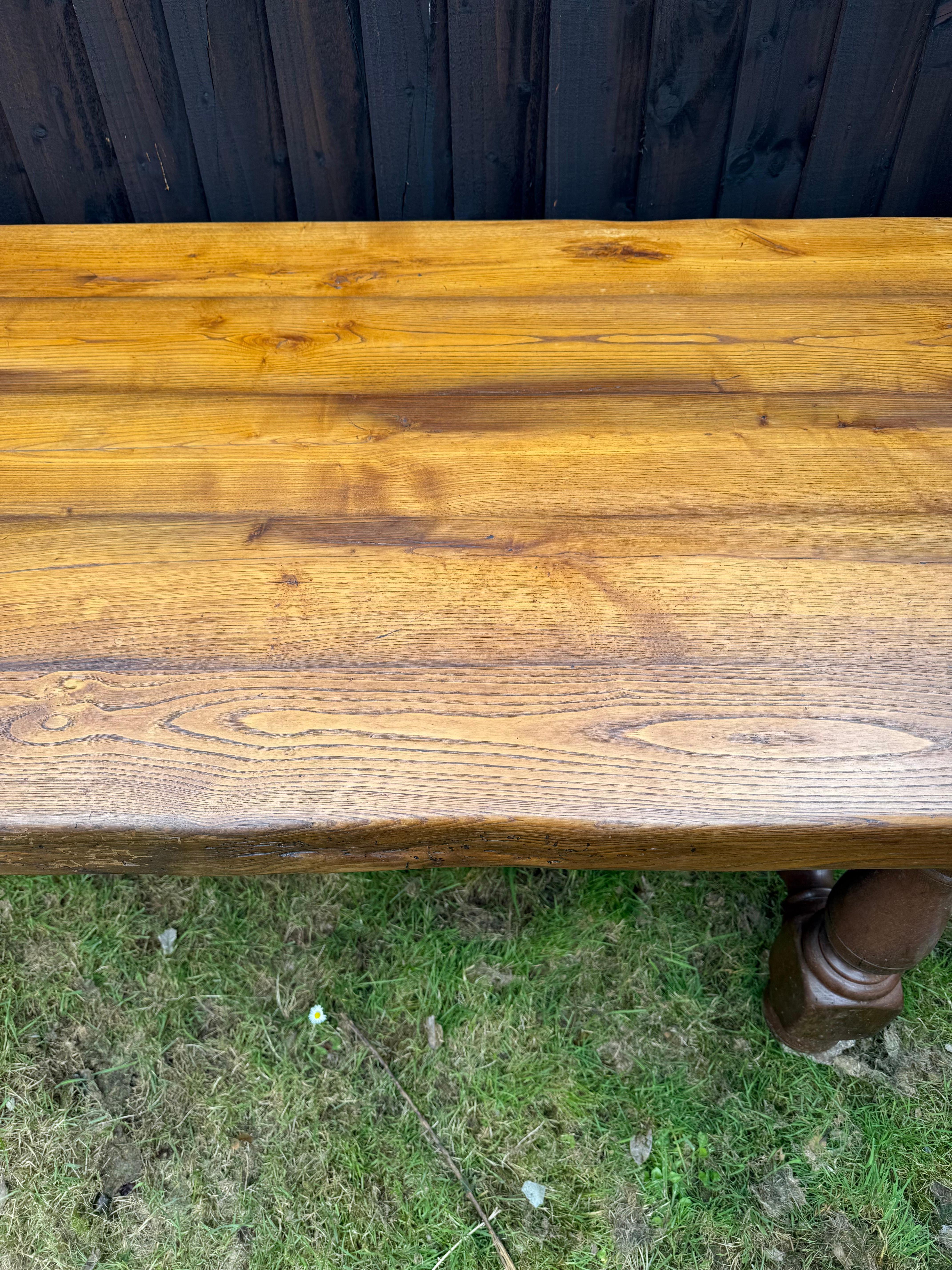 Large oak farmhouse table / refectory table For Sale 9