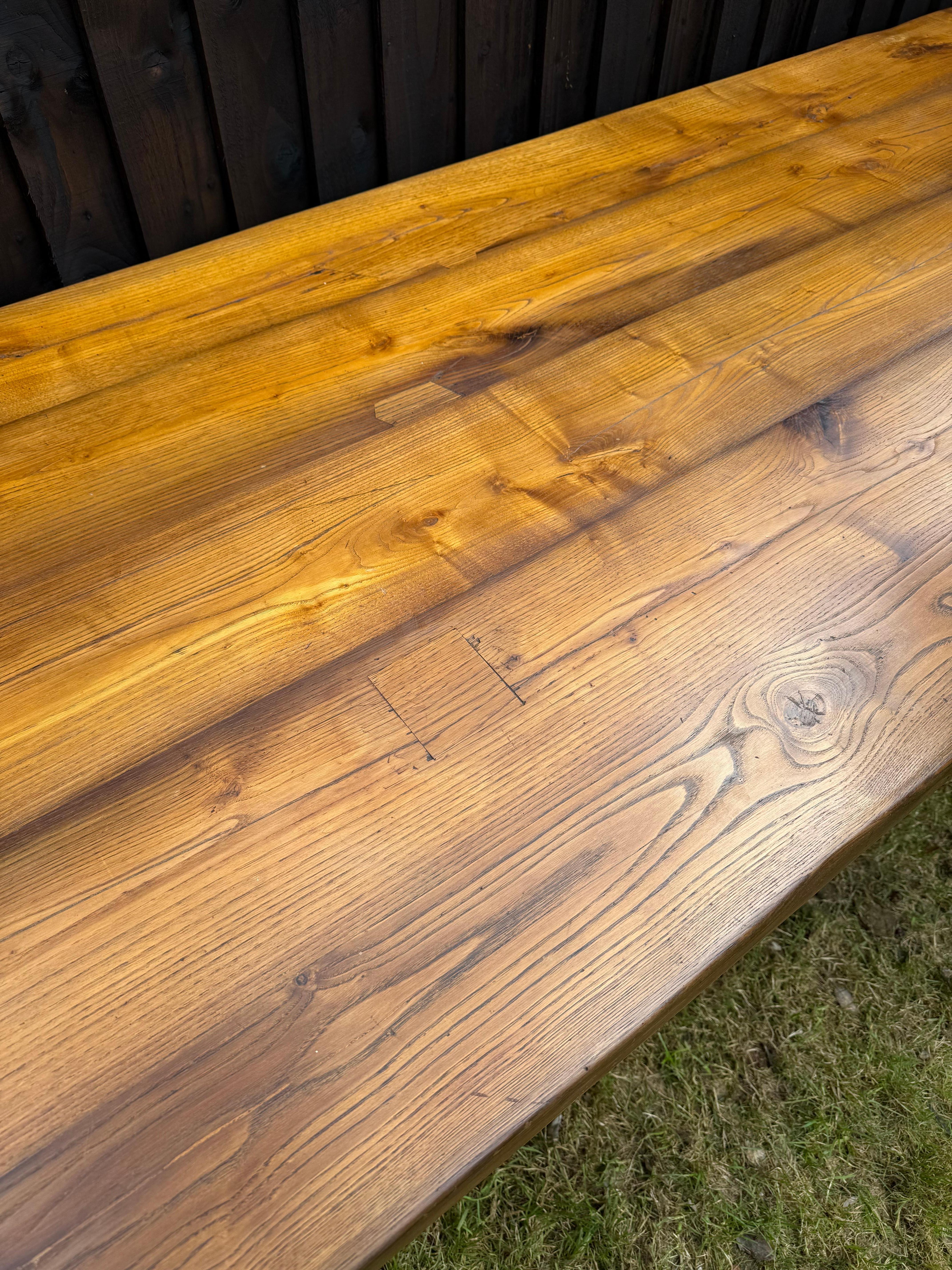 Large oak farmhouse table / refectory table For Sale 1