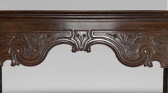 Antique Oak Fireplace, Louis XV Style, Carved Design, France, 1870