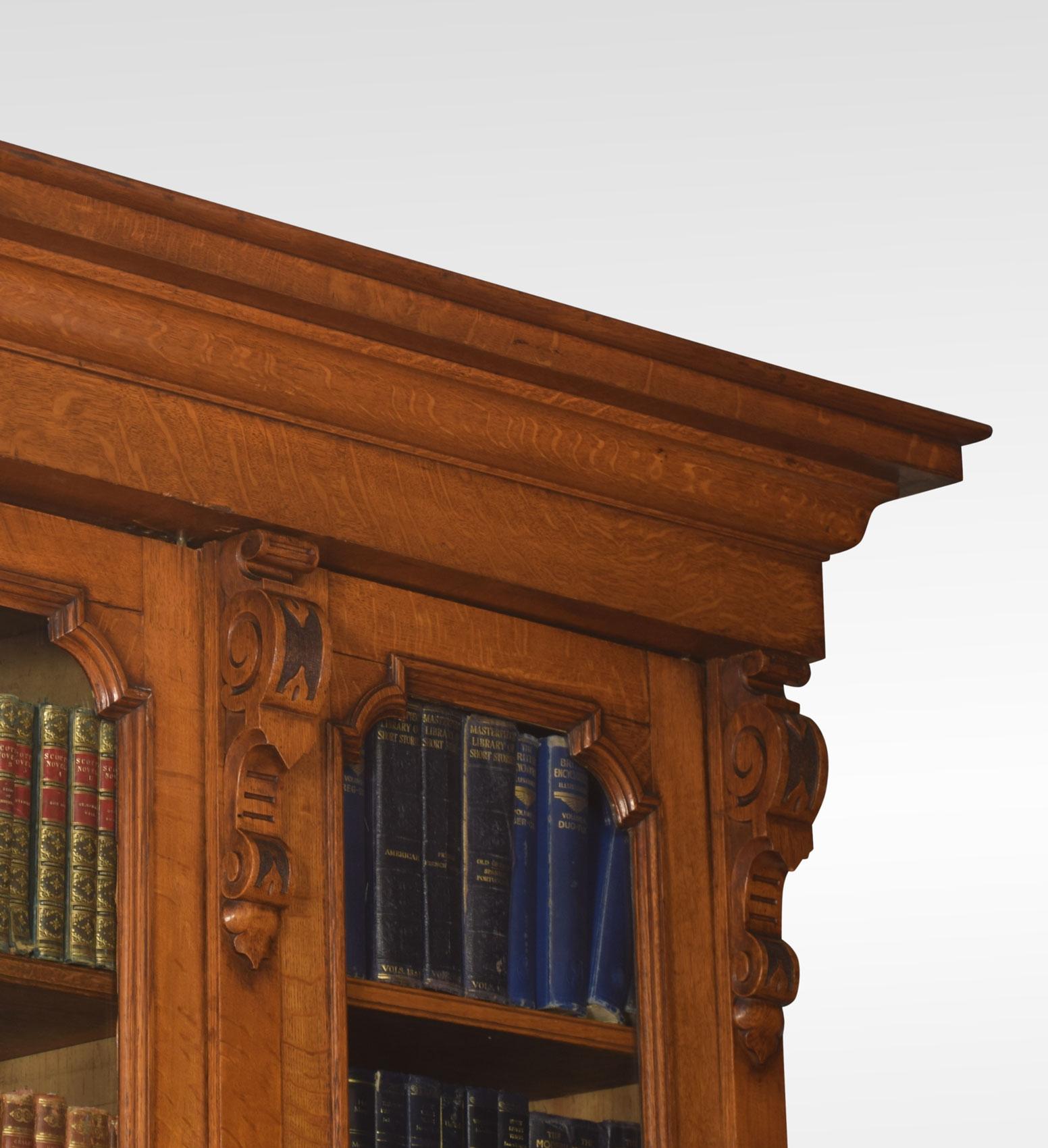 Large Oak Four-Door Bookcase 6