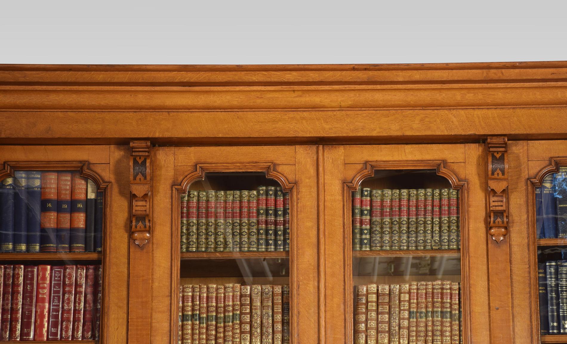 19th Century Large Oak Four-Door Bookcase
