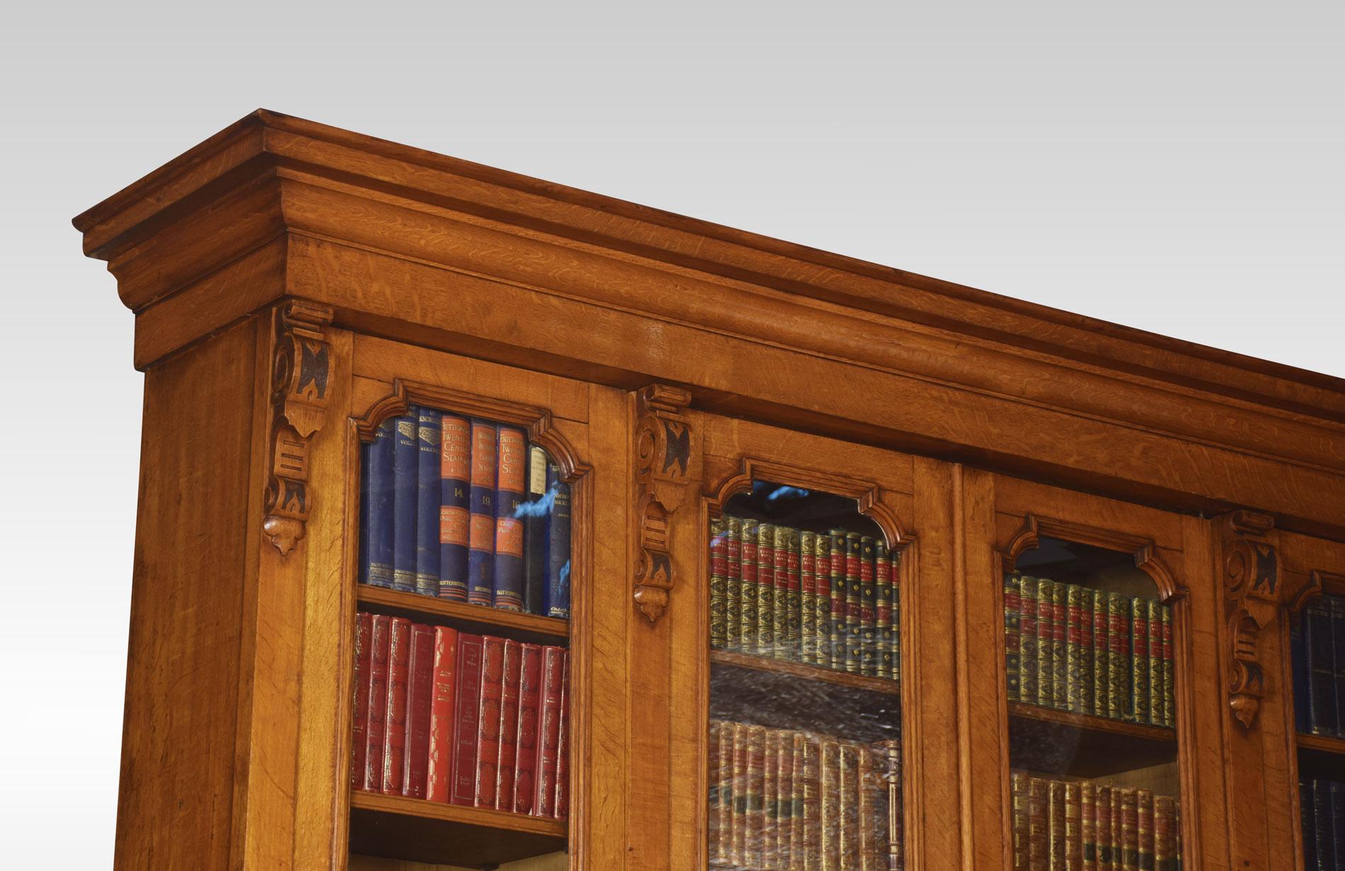 Large Oak Four-Door Bookcase 3