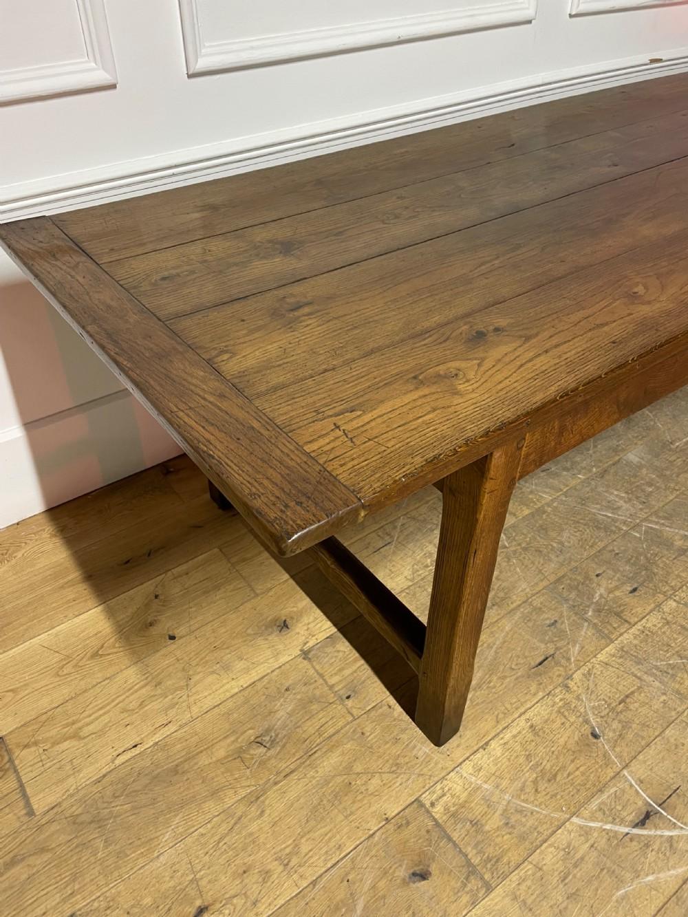 Country Large oak French farmhouse table 3.3 meters long  For Sale