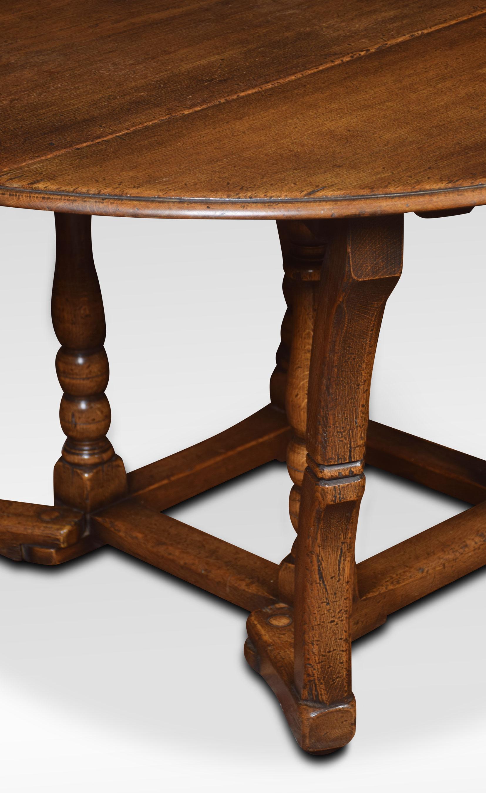 British Large Oak Gateleg Table
