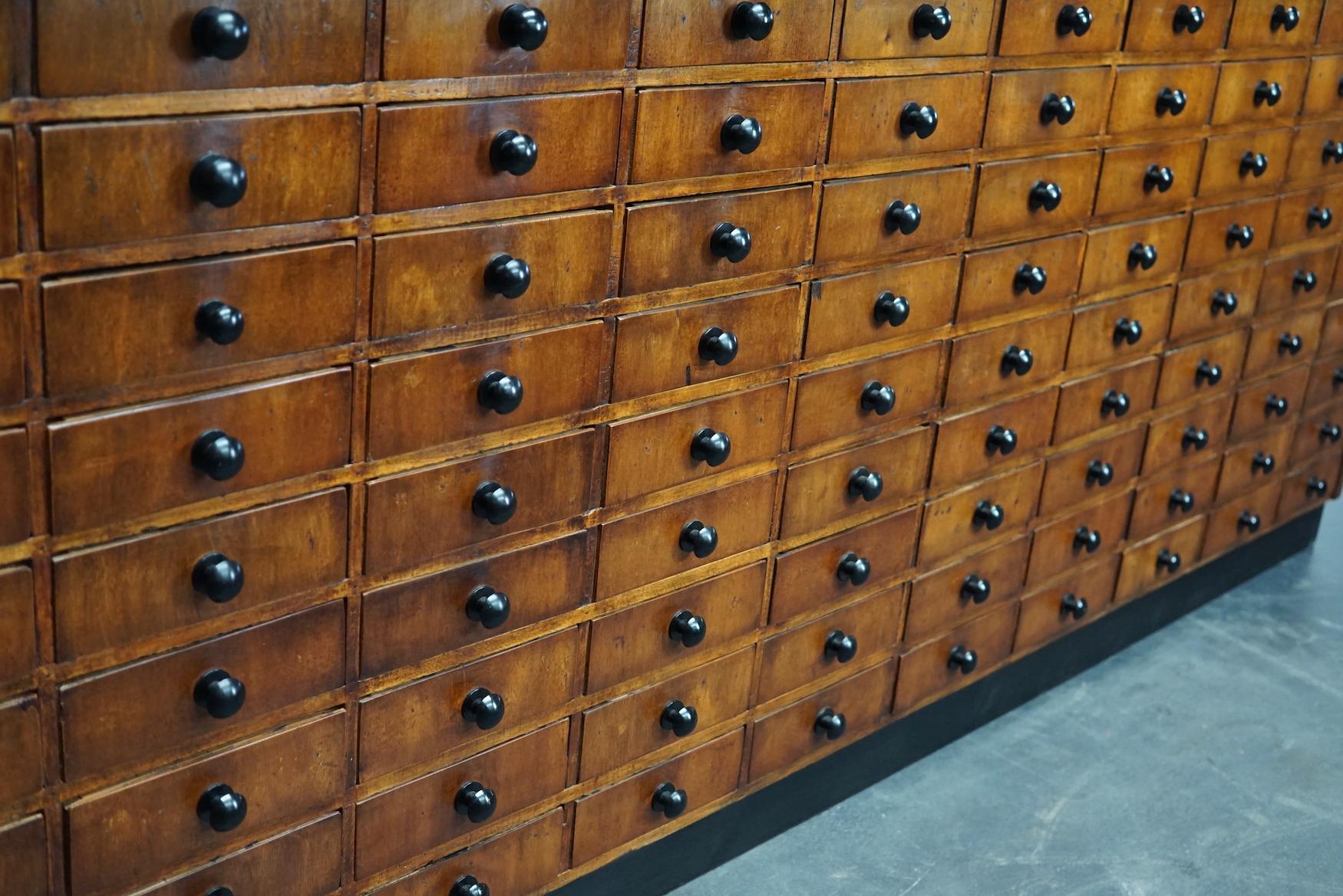 Large Oak German Industrial Apothecary Cabinet, Mid-20th Century 12