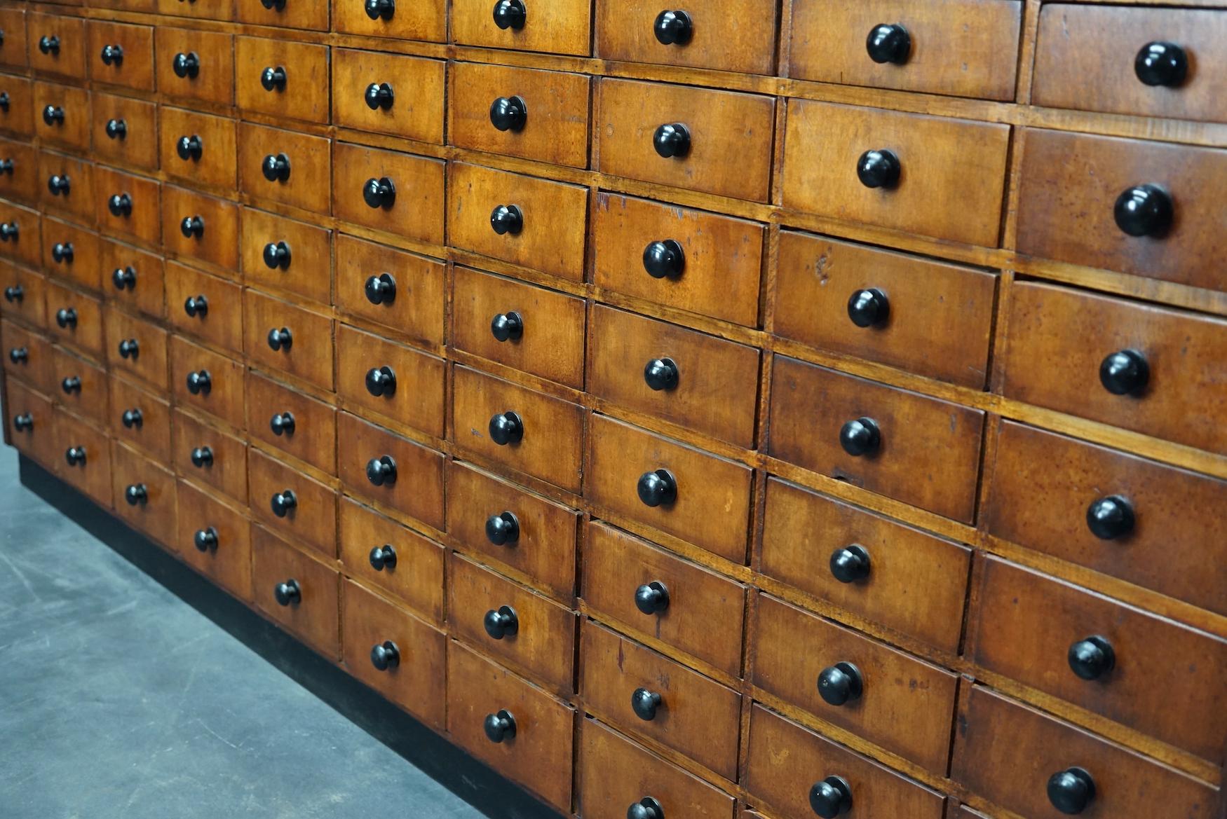 Large Oak German Industrial Apothecary Cabinet, Mid-20th Century 10