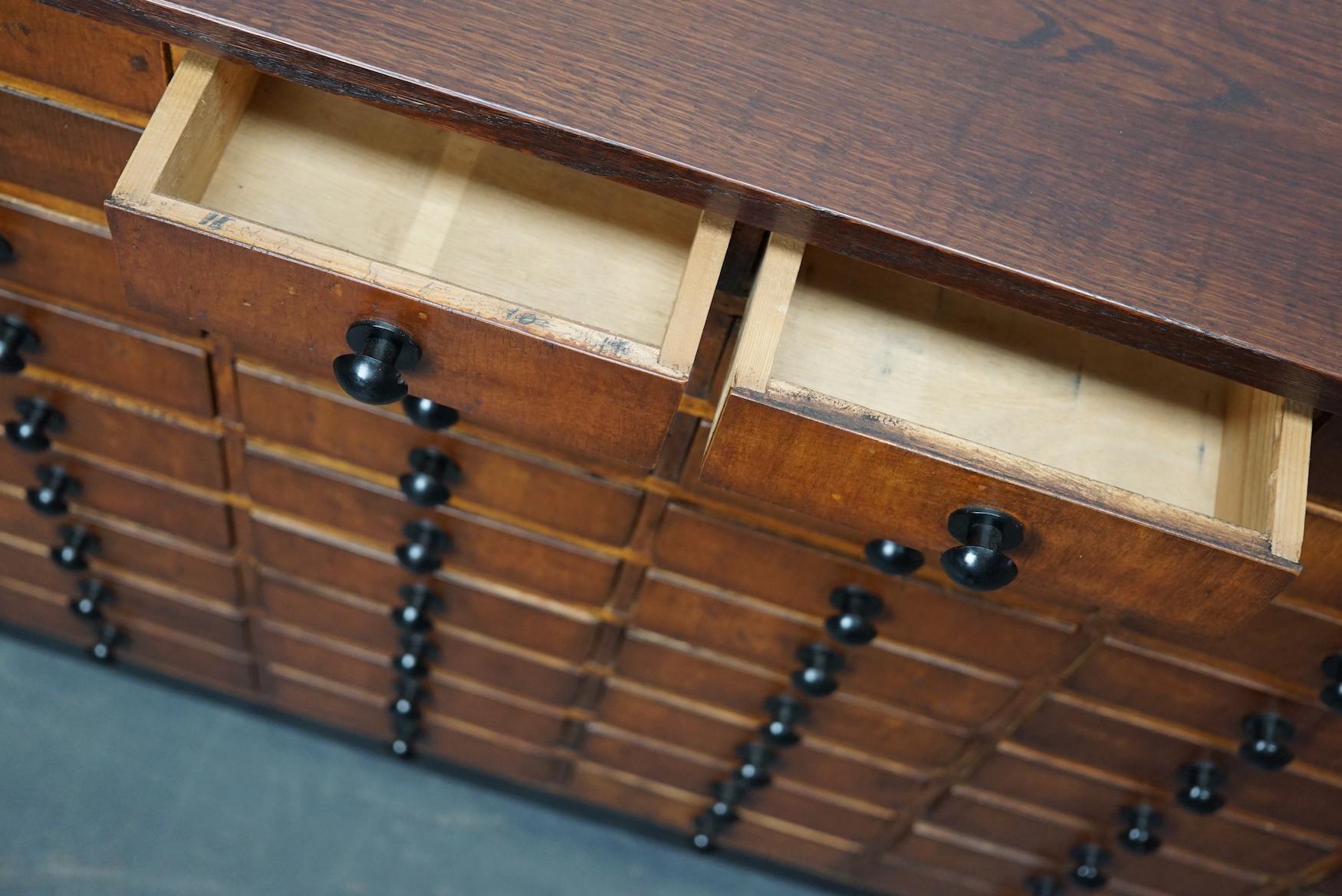 Large Oak German Industrial Apothecary Cabinet, Mid-20th Century 14