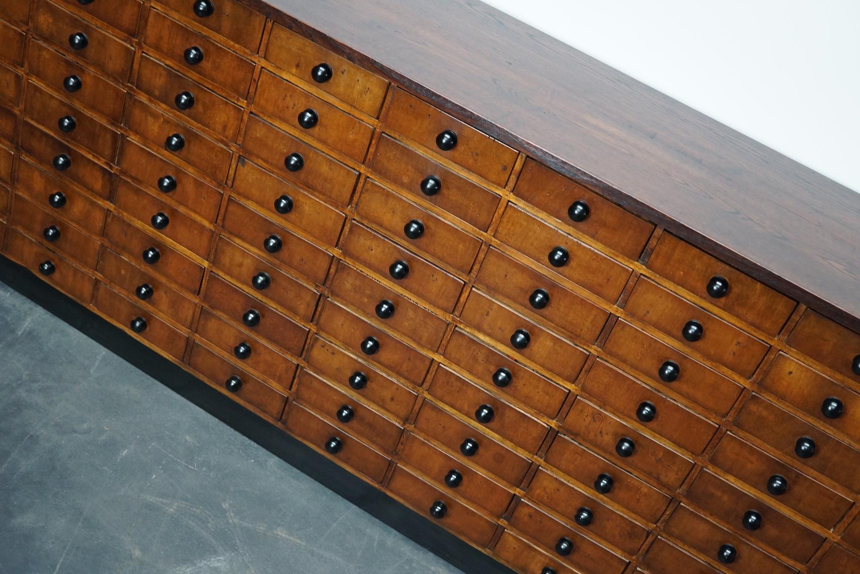 Large Oak German Industrial Apothecary Cabinet, Mid-20th Century 3