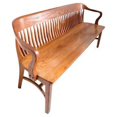 Large Oak Jury Bench att. to Gunlocke