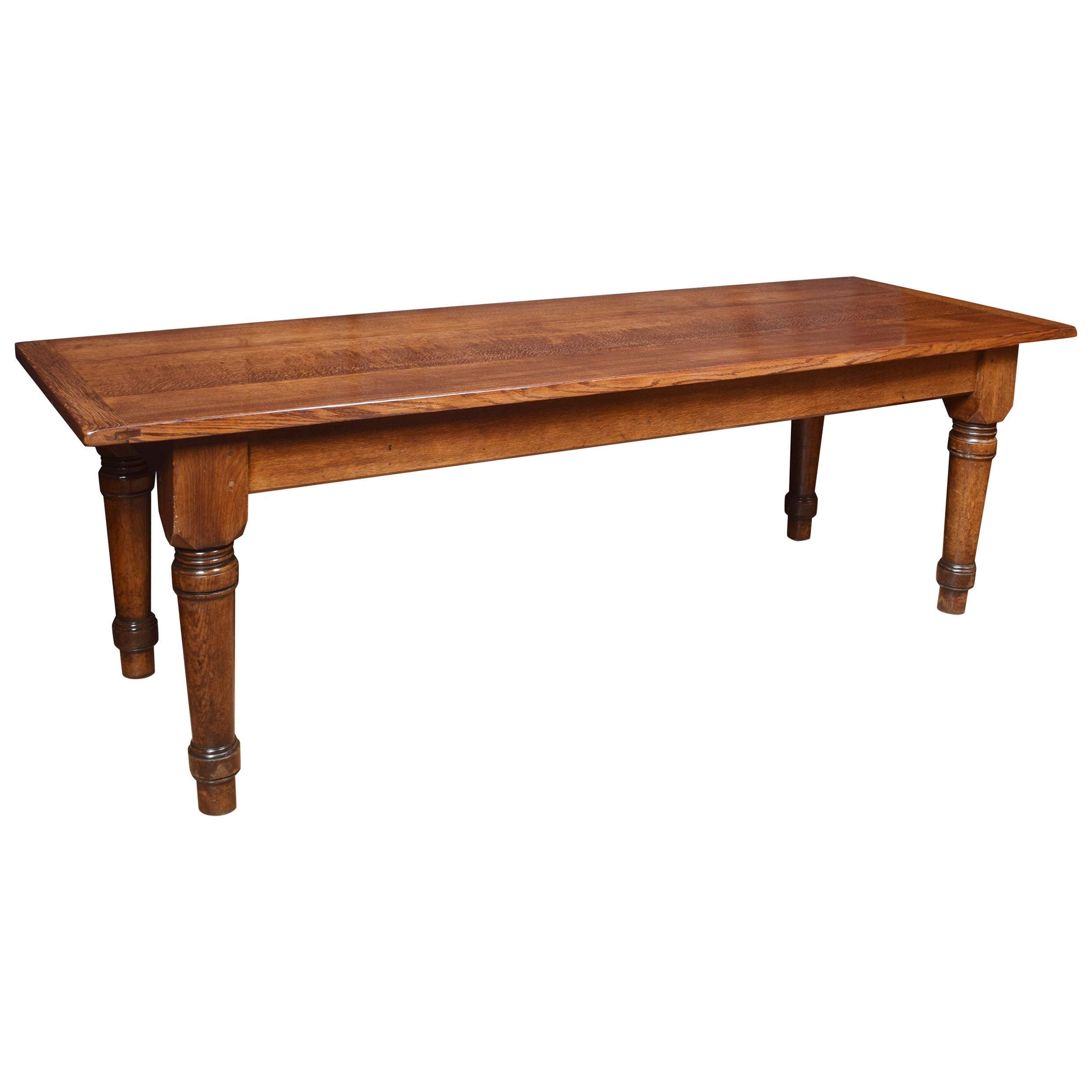 Large Oak Kitchen Dining Refectory Table
