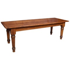 Antique Large Oak Kitchen Dining Refectory Table