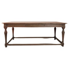 Retro Large Oak Library Table From France