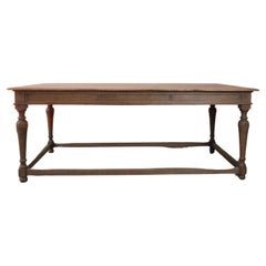 Large Oak Library Table From France