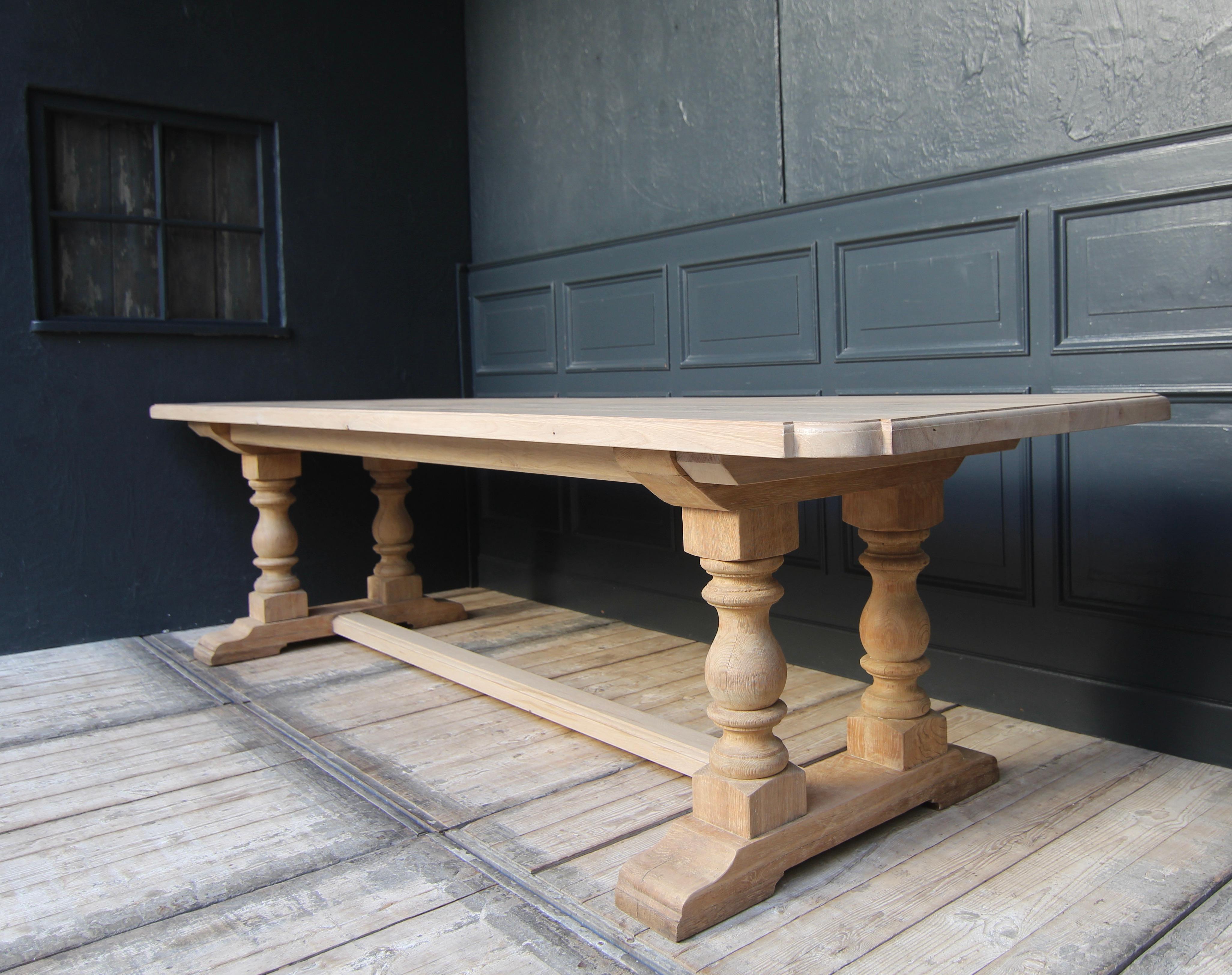 Large Oak Monastery Dining Table 5