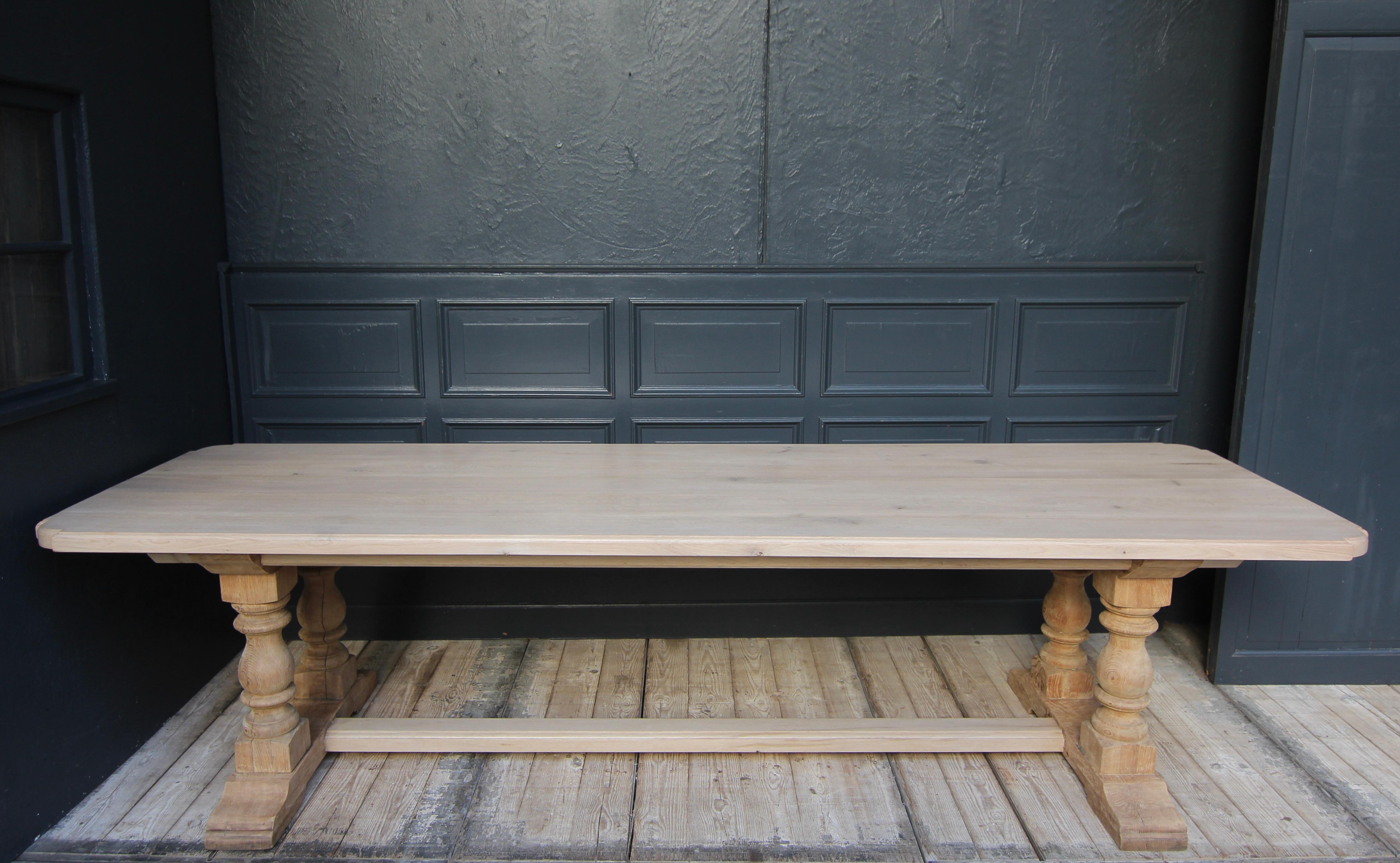 Large Oak Monastery Dining Table 6