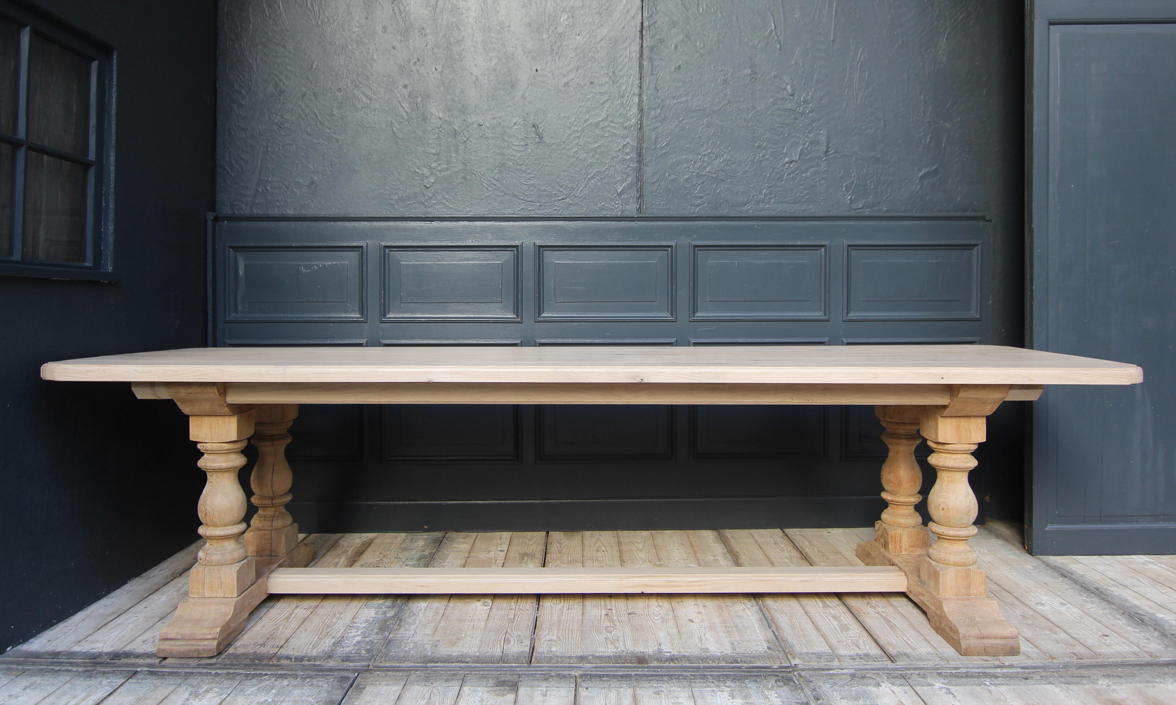 Large Oak Monastery Dining Table 7