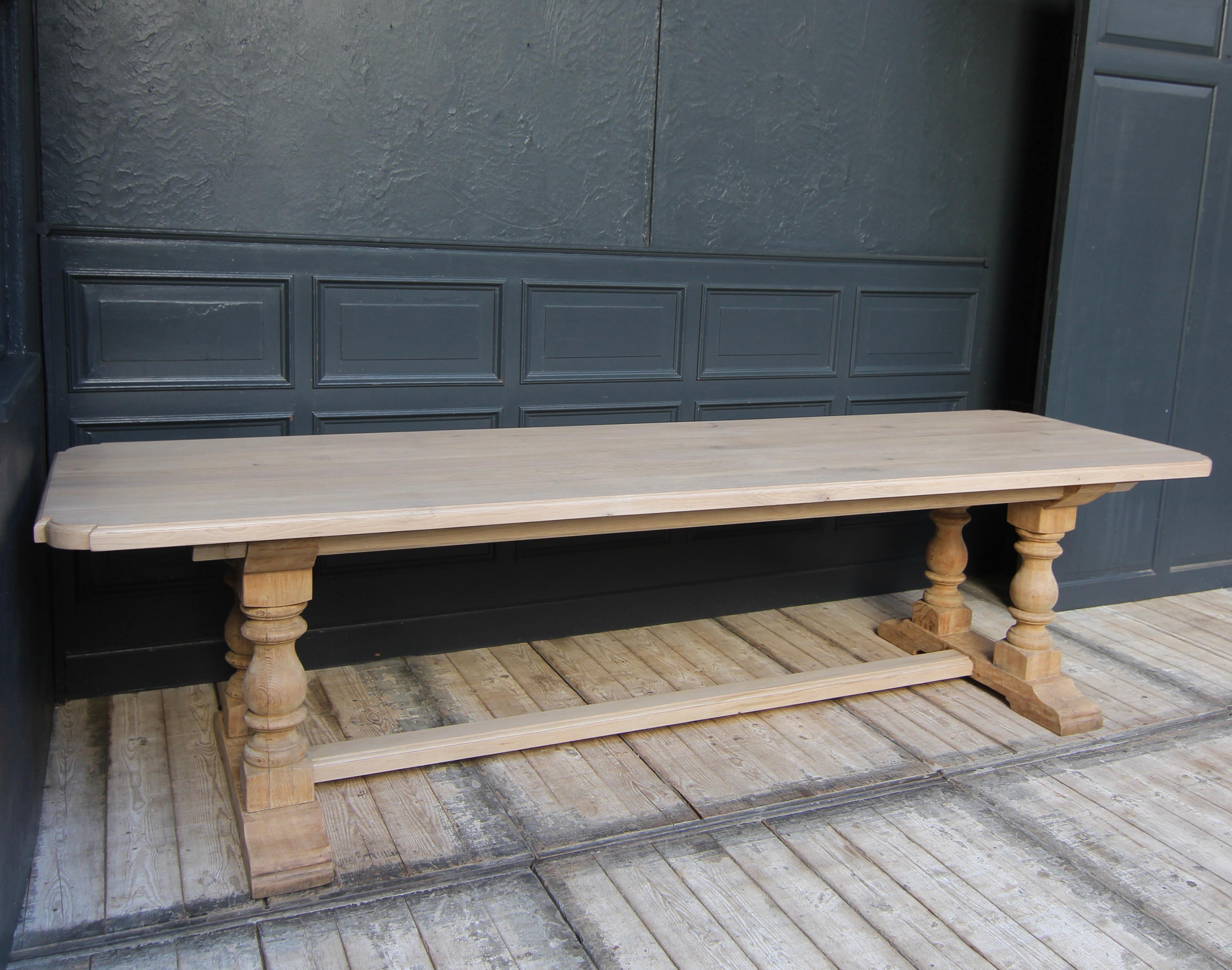 Large Oak Monastery Dining Table 8