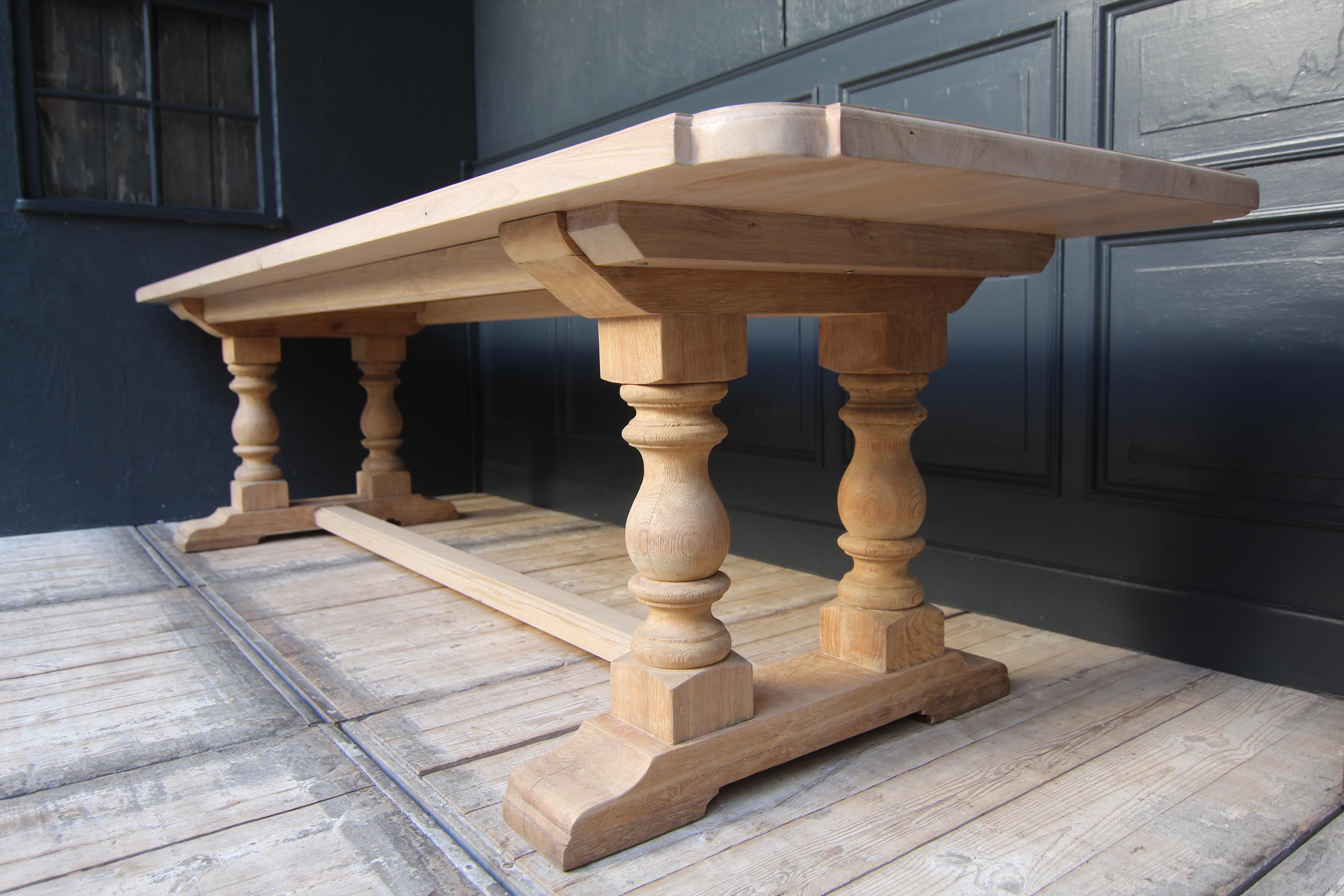 Large Oak Monastery Dining Table 13